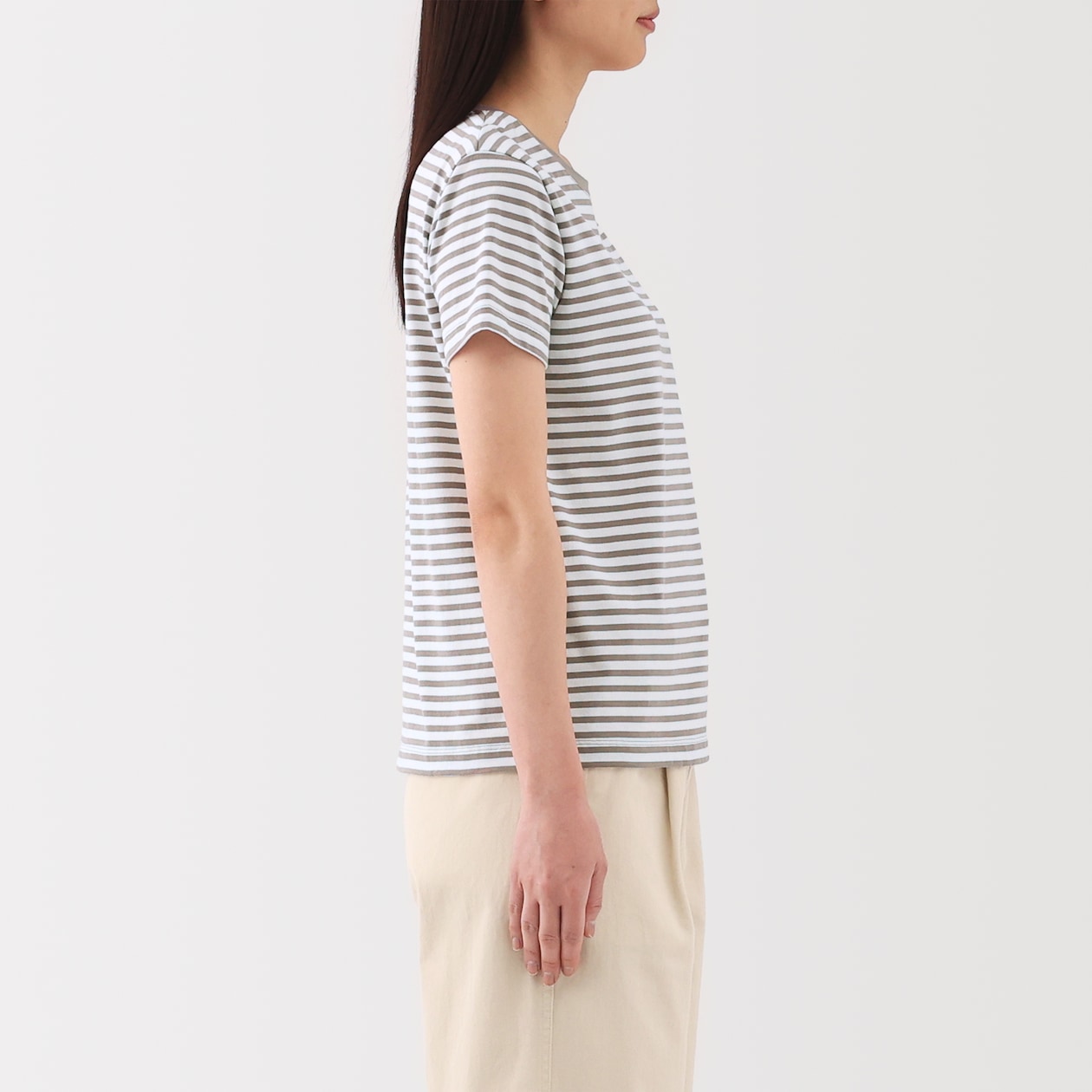 婦人　天竺編みクルーネック半袖Ｔシャツ