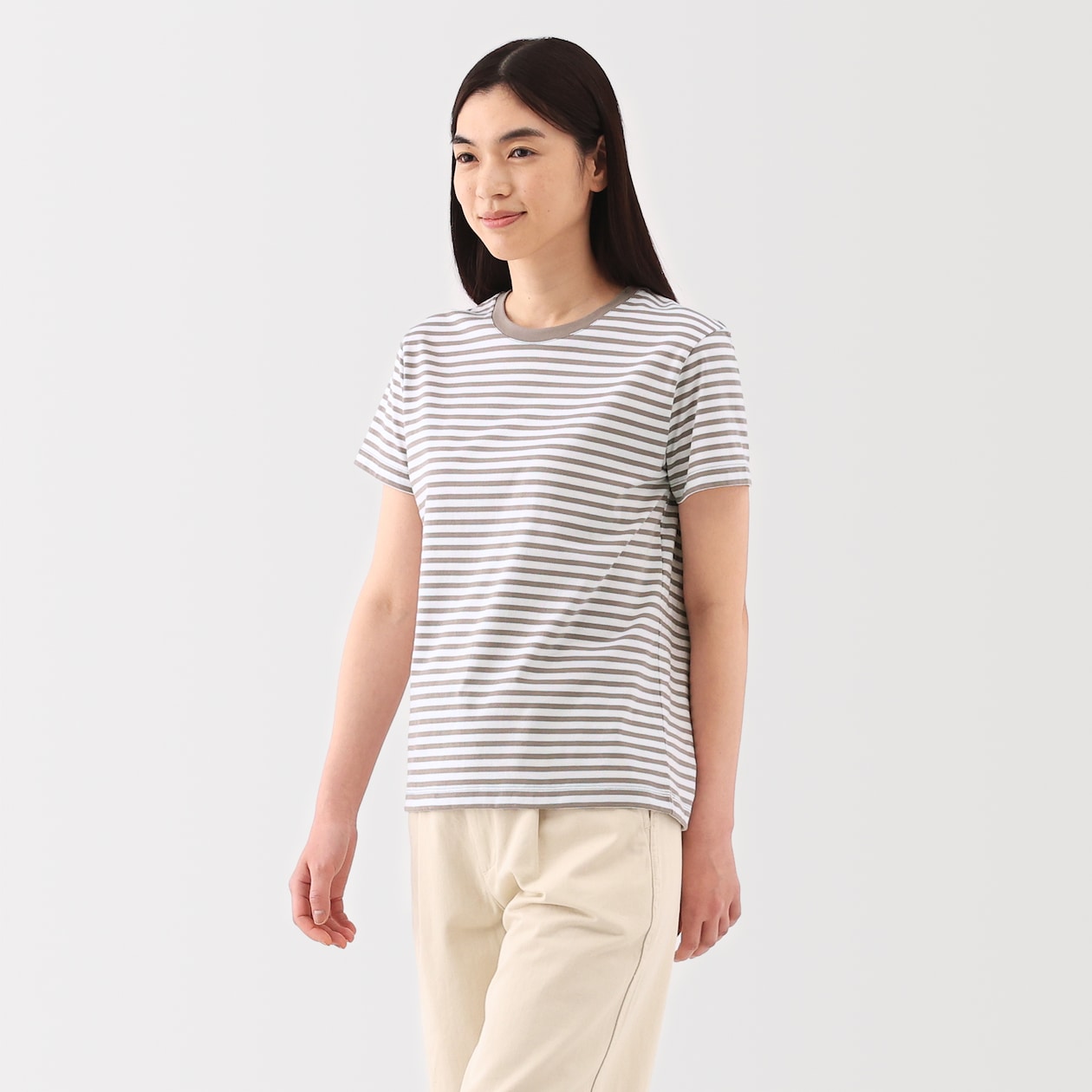 婦人　天竺編みクルーネック半袖Ｔシャツ