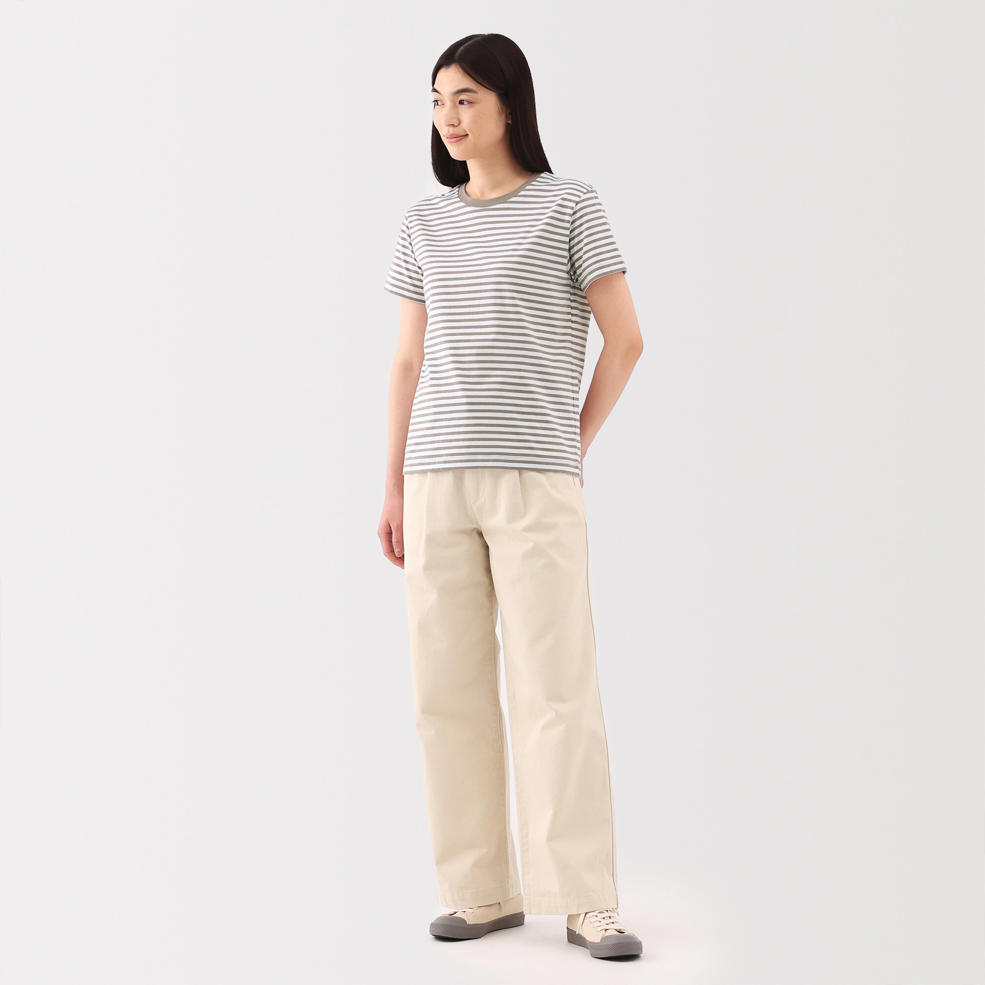 婦人　天竺編みクルーネック半袖Ｔシャツ