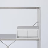 再生ポリプロピレン入り　小物収納ケース　中　引出２個　ホワイトグレー