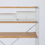 再生ポリプロピレン入り　小物収納ケース　中　引出２個　ホワイトグレー