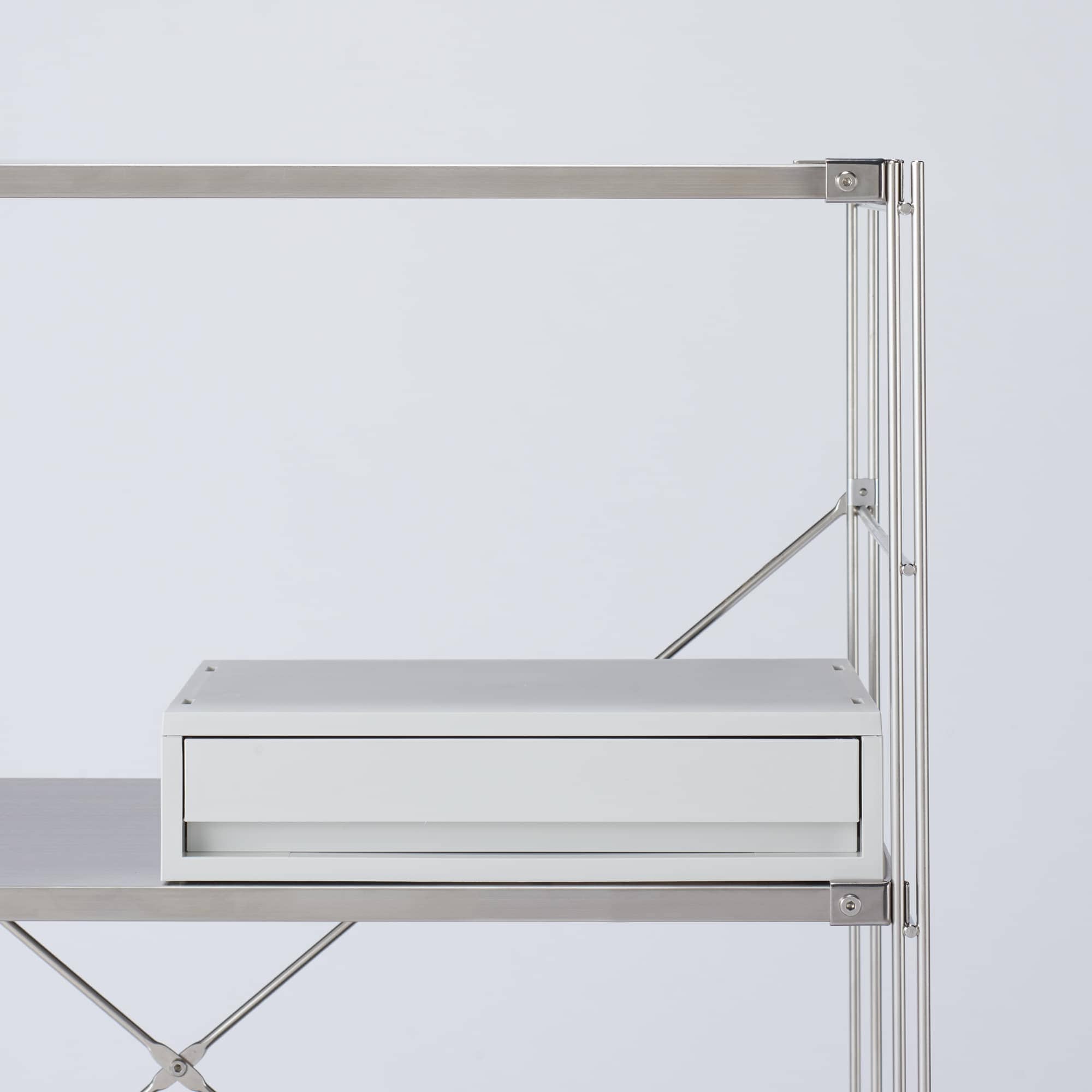 再生ポリプロピレン入り　小物収納ケース　ワイド　小　ホワイトグレー