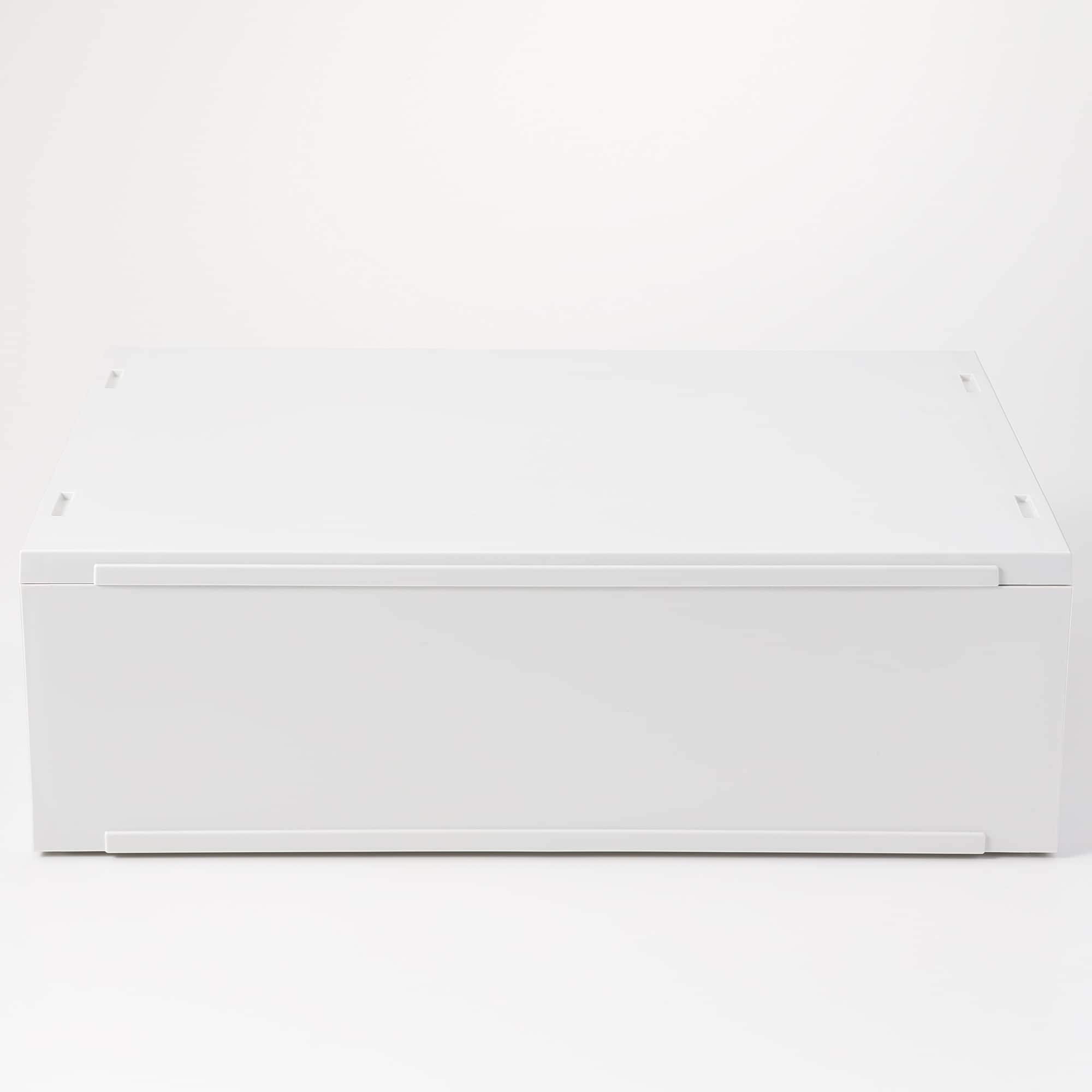 再生ポリプロピレン入り　小物収納ケース　ワイド　中　ホワイトグレー