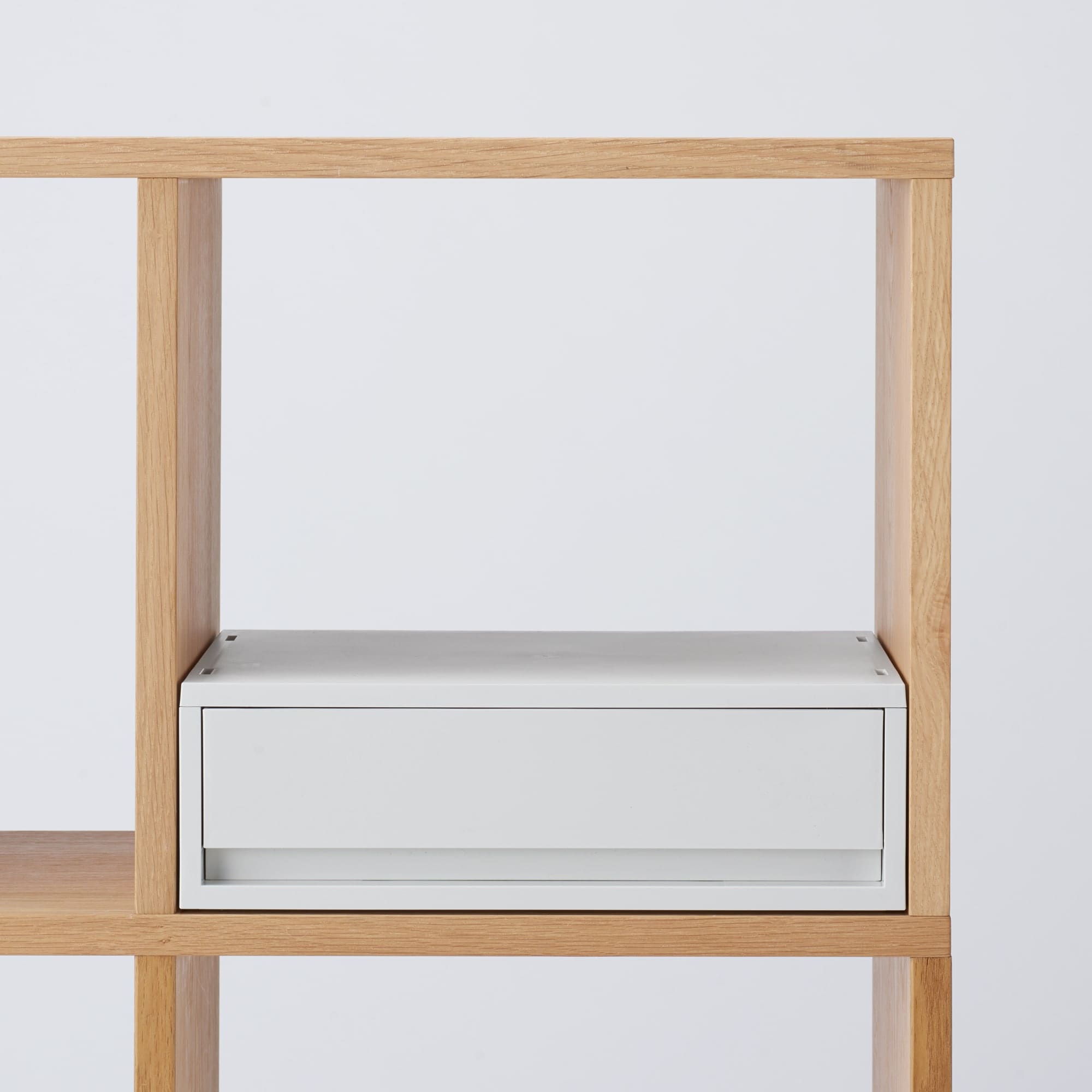 再生ポリプロピレン入り 小物収納ケース ワイド 中 ホワイトグレー