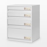 再生ポリプロピレン入り　小物収納ケース　ワイド　中　ホワイトグレー