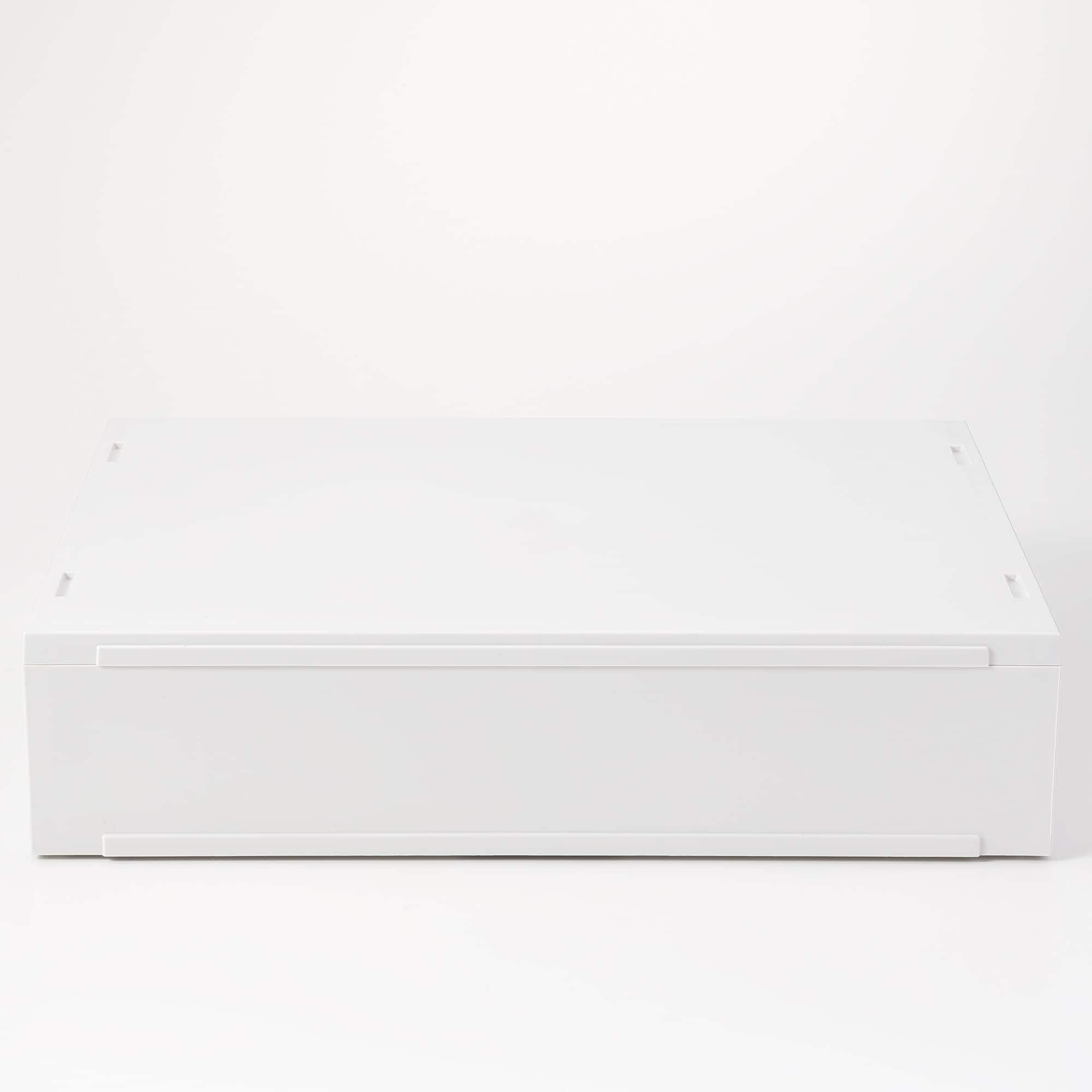 再生ポリプロピレン入り　小物収納ケース　ワイド　小　引出２個　ホワイトグレー