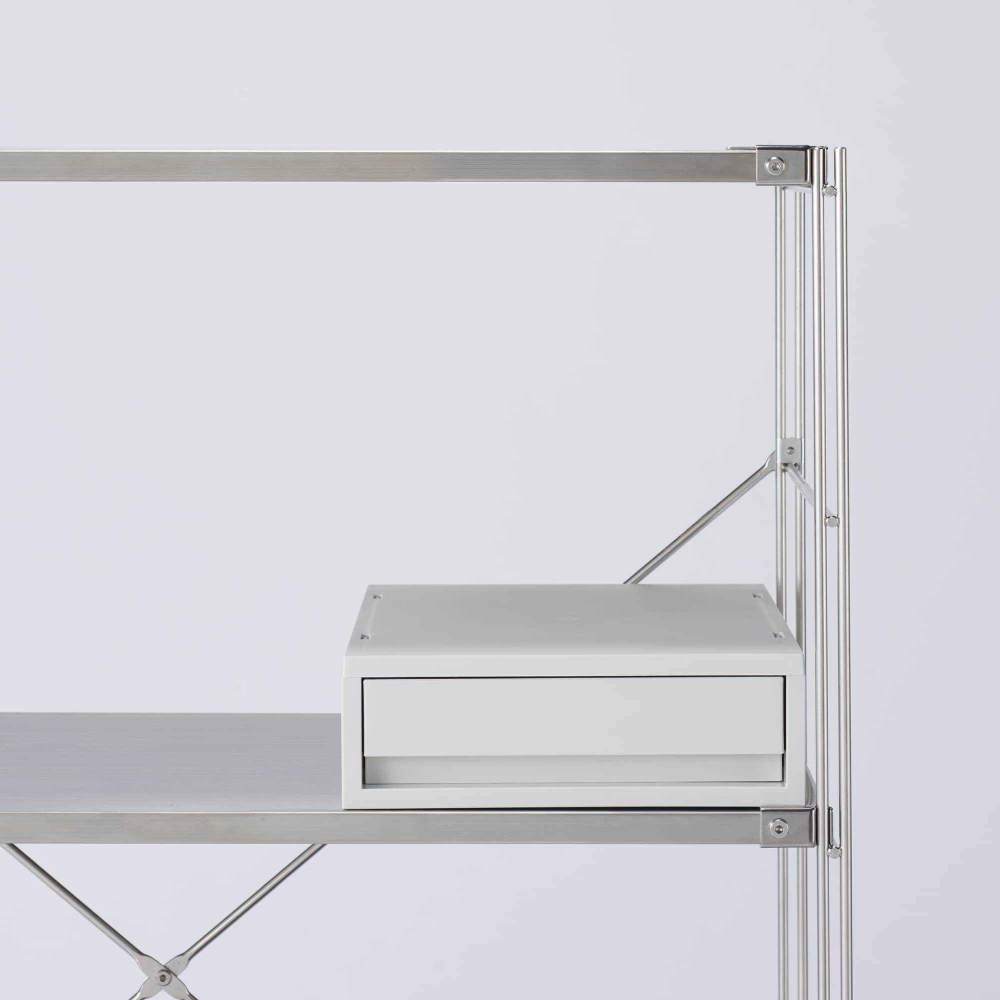 再生ポリプロピレン入り　小物収納ケース　小　ホワイトグレー