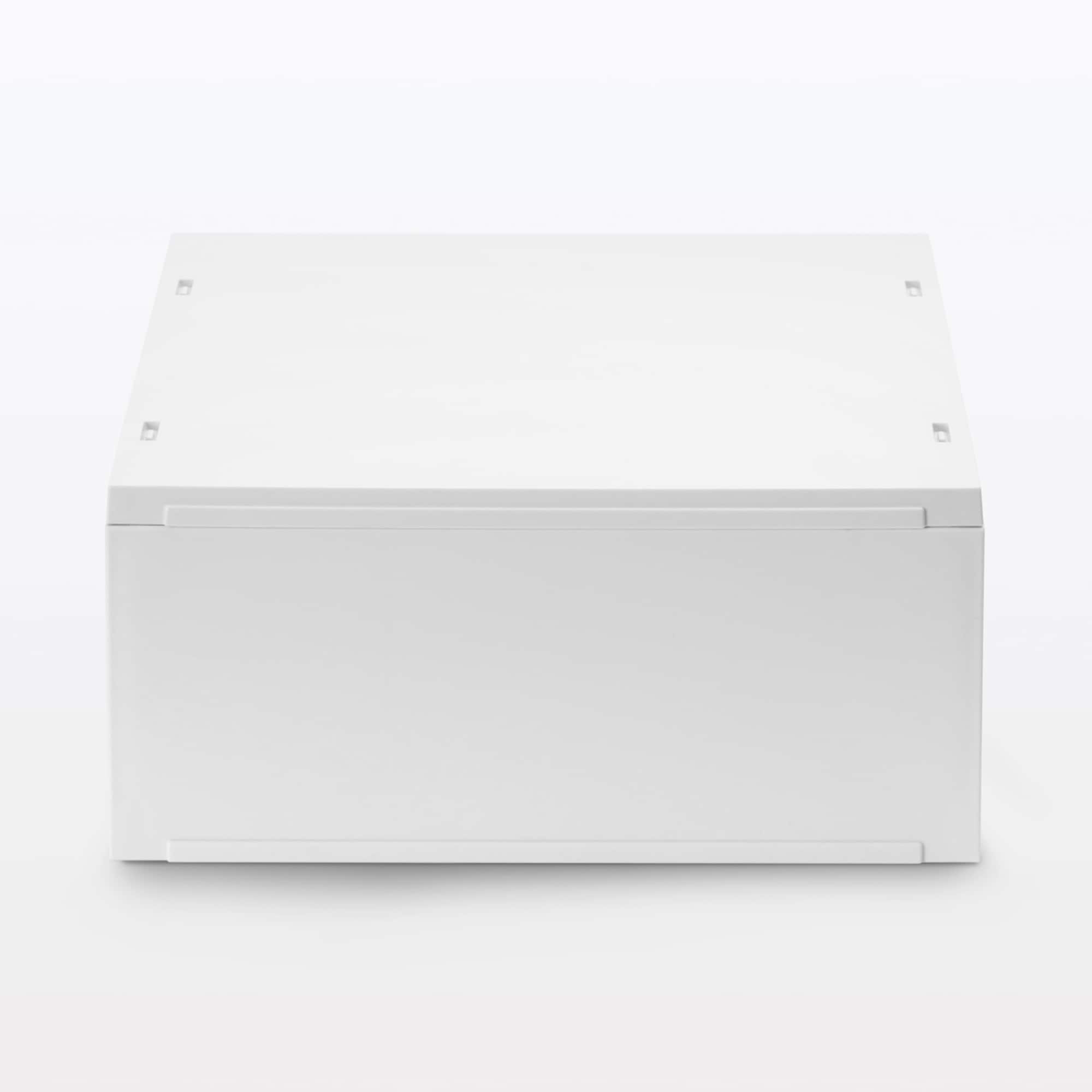 再生ポリプロピレン入り　小物収納ケース　中　ホワイトグレー