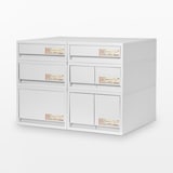 再生ポリプロピレン入り　小物収納ケース　中　ホワイトグレー