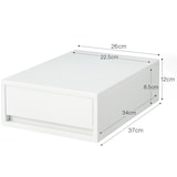 再生ポリプロピレン入り　小物収納ケース　中　ホワイトグレー