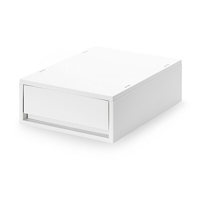 再生ポリプロピレン入り　小物収納ケース　中　ホワイトグレー