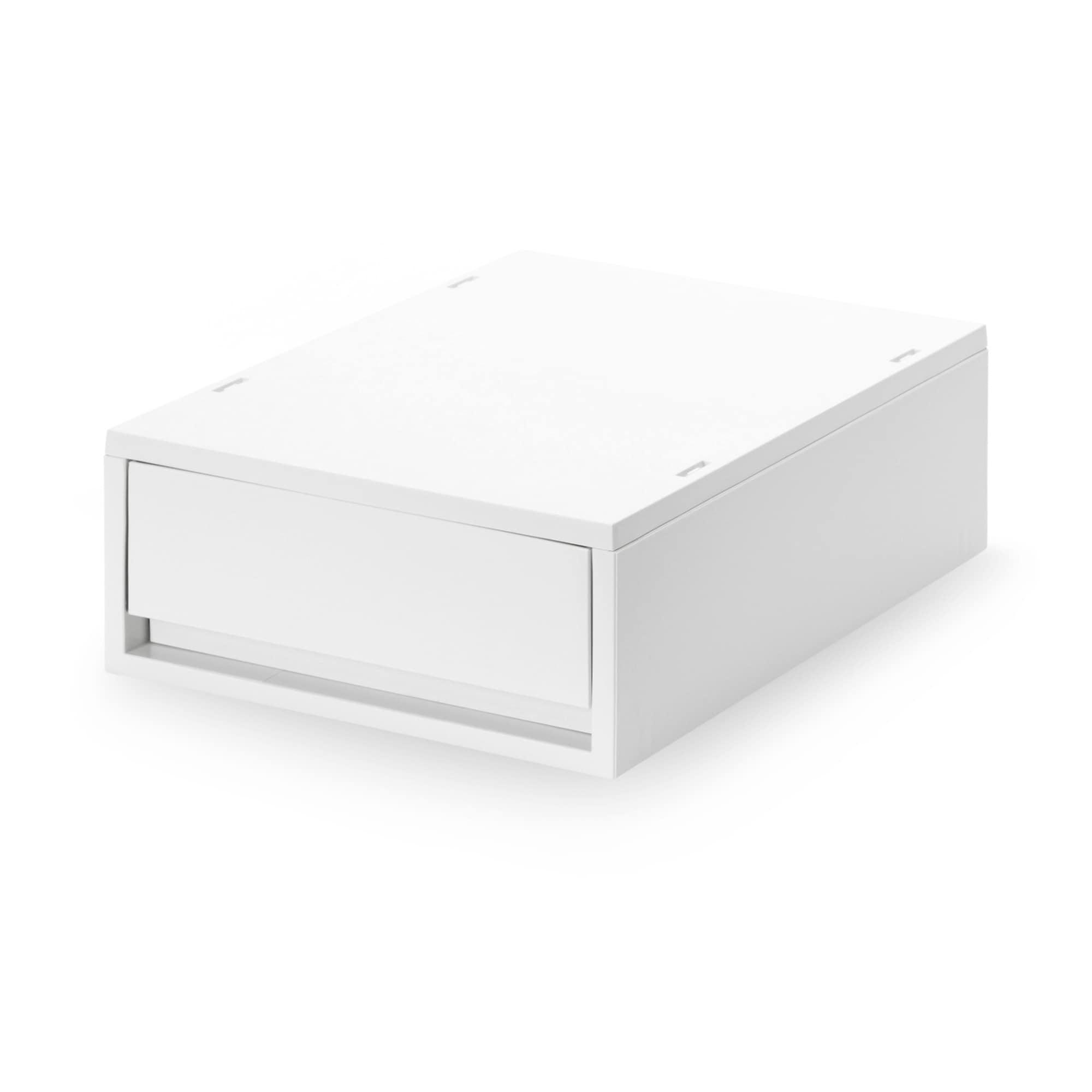 再生ポリプロピレン入り　小物収納ケース　中　ホワイトグレー