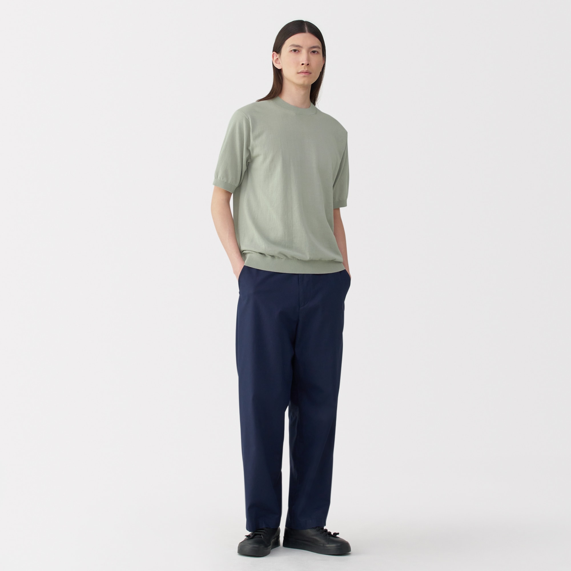 セーター ニット 「MUJI Labo」紳士 コットンハイゲージニット