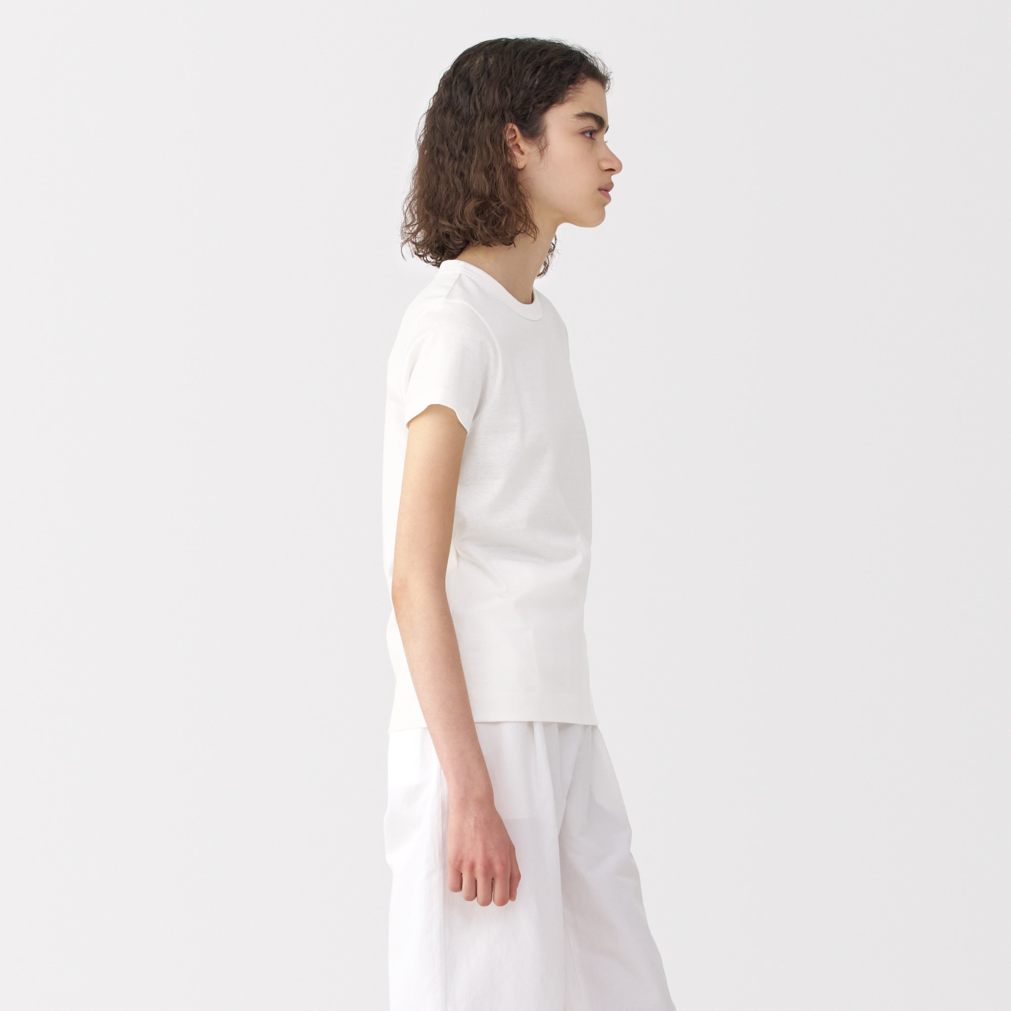 婦人　リネン混半袖Ｔシャツ