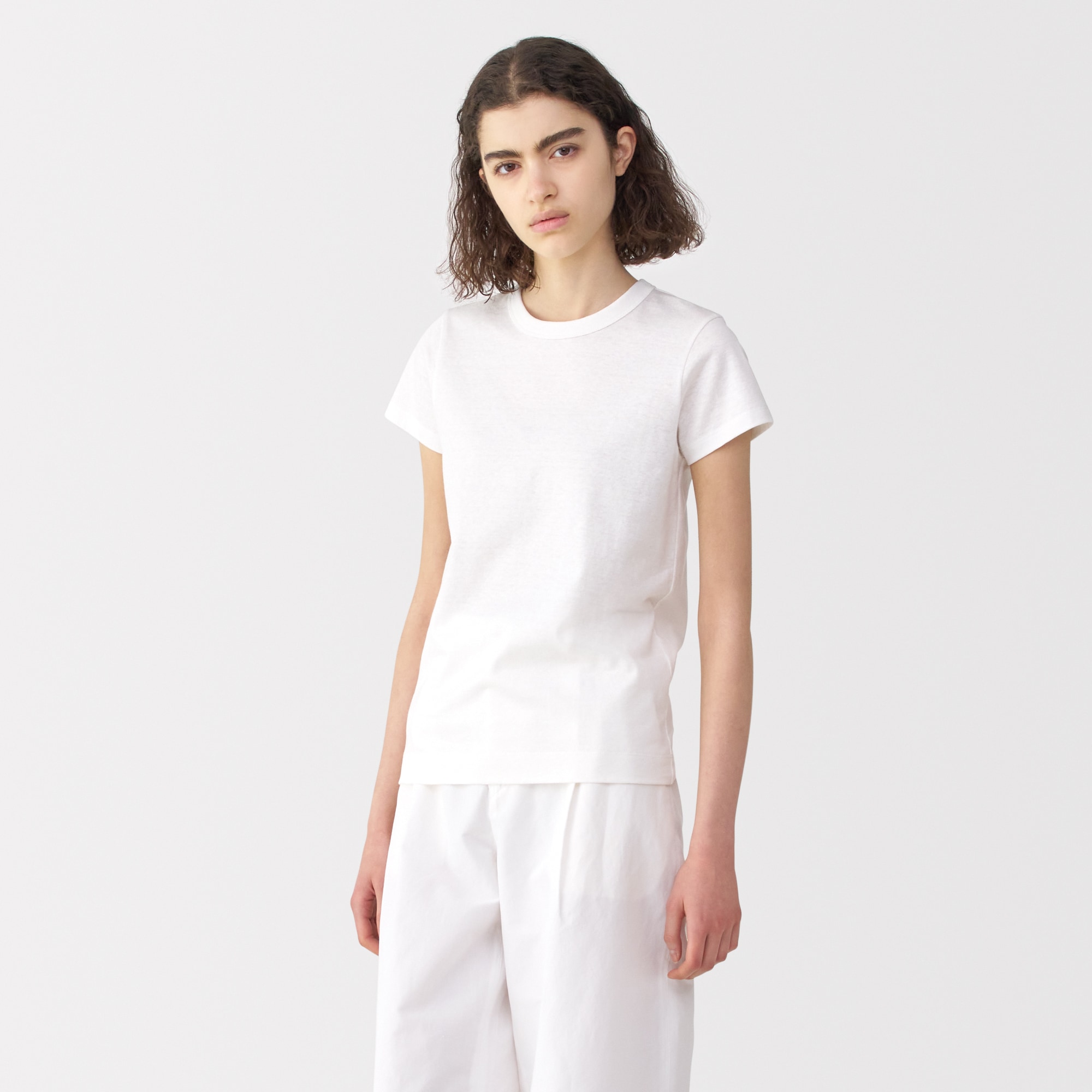 婦人　リネン混半袖Ｔシャツ