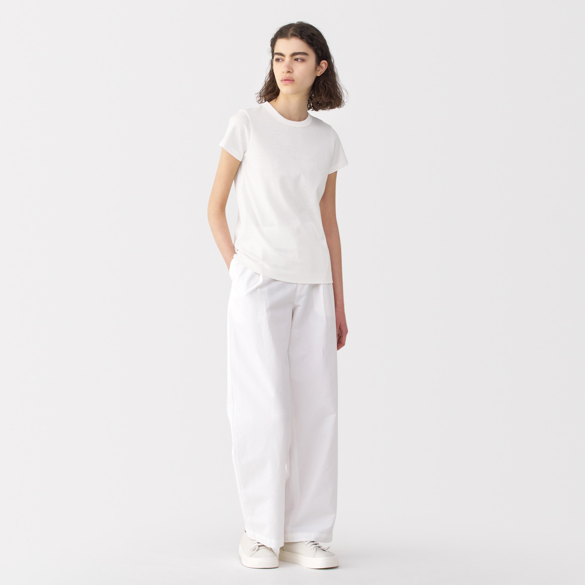 婦人　リネン混半袖Ｔシャツ