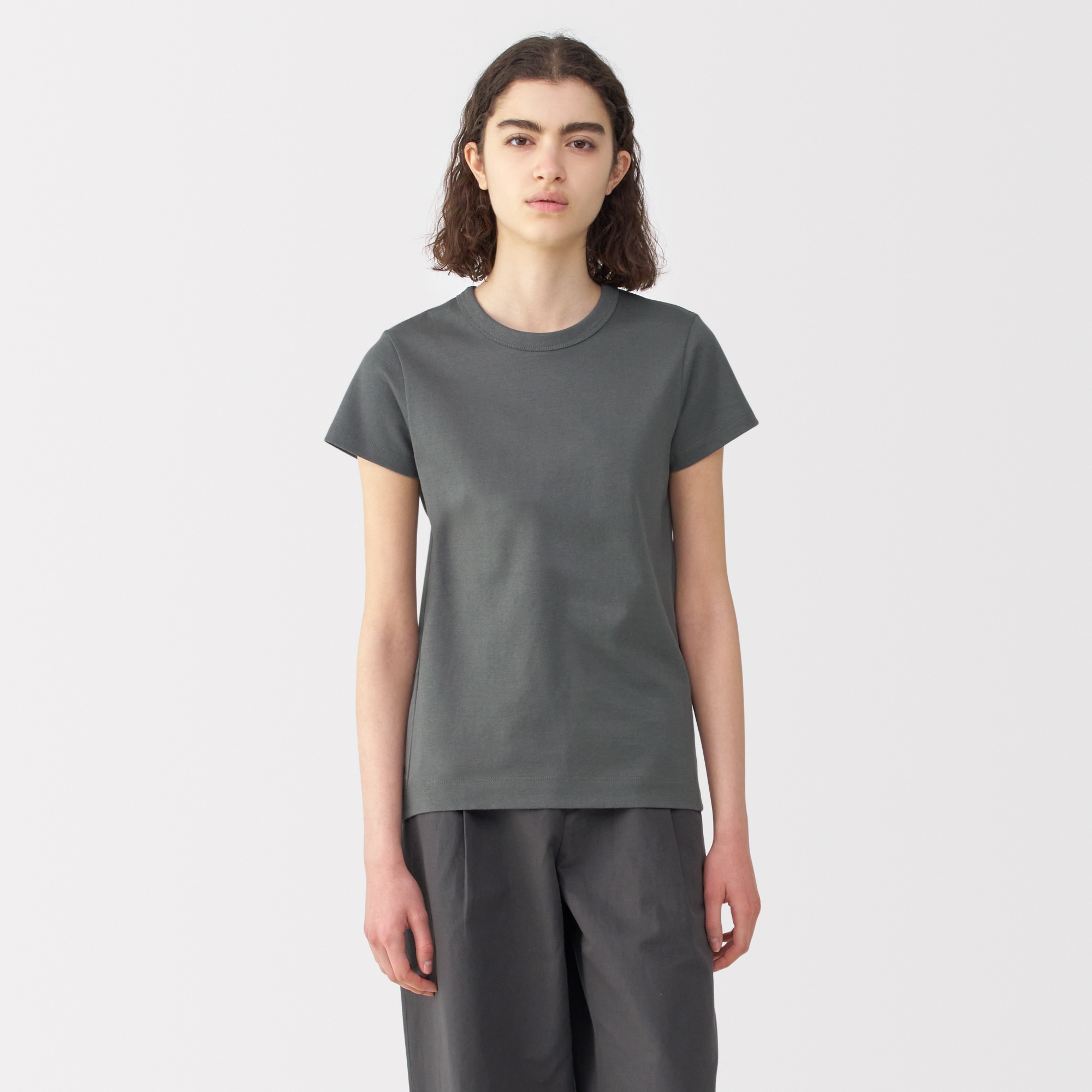 婦人　リネン混半袖Ｔシャツ