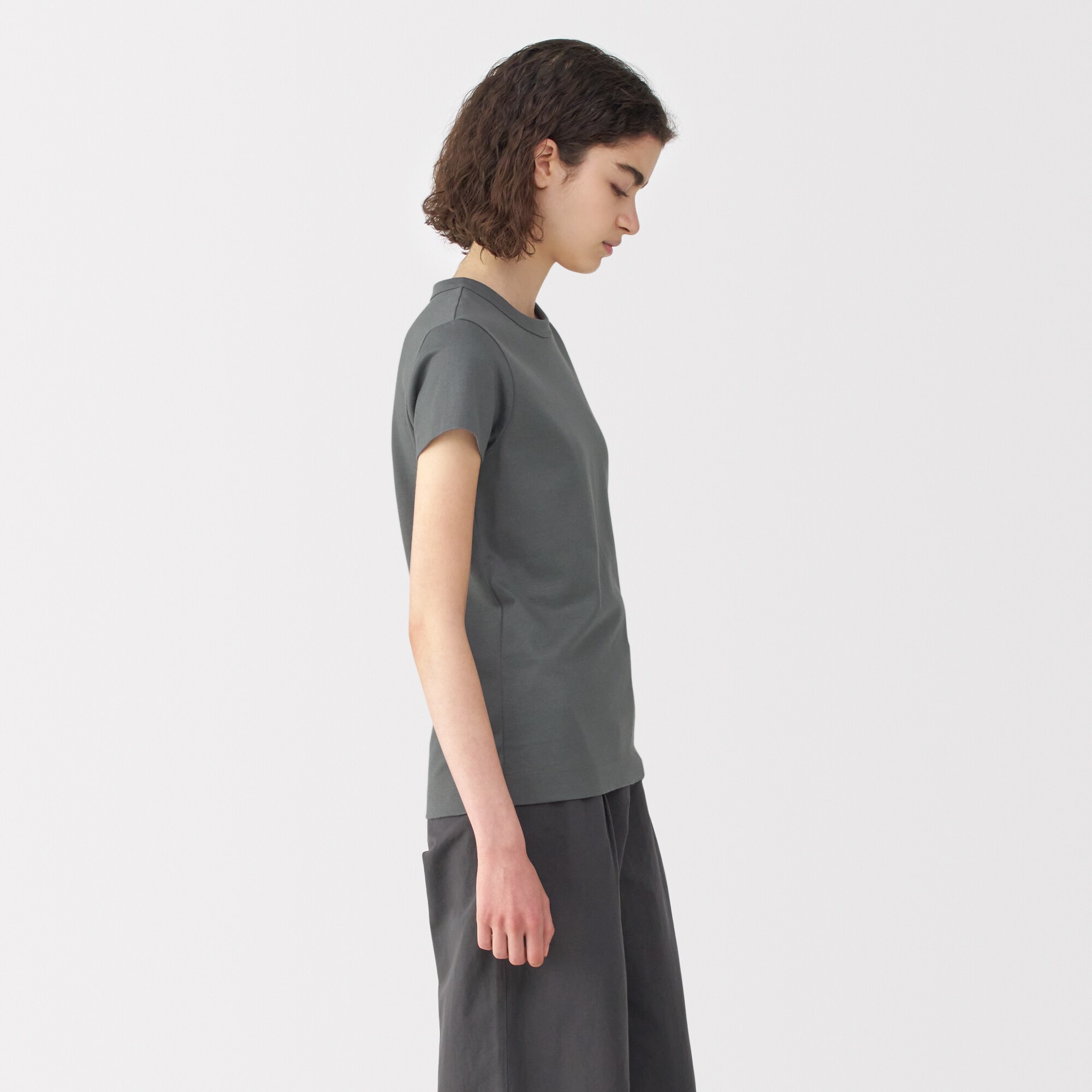 【MassimoDutti】日本未発売★リネン＆コットン混・半袖Tシャツ MassimoDutti】日本未発売☆リネン＆コットン混・半袖Tシャツ