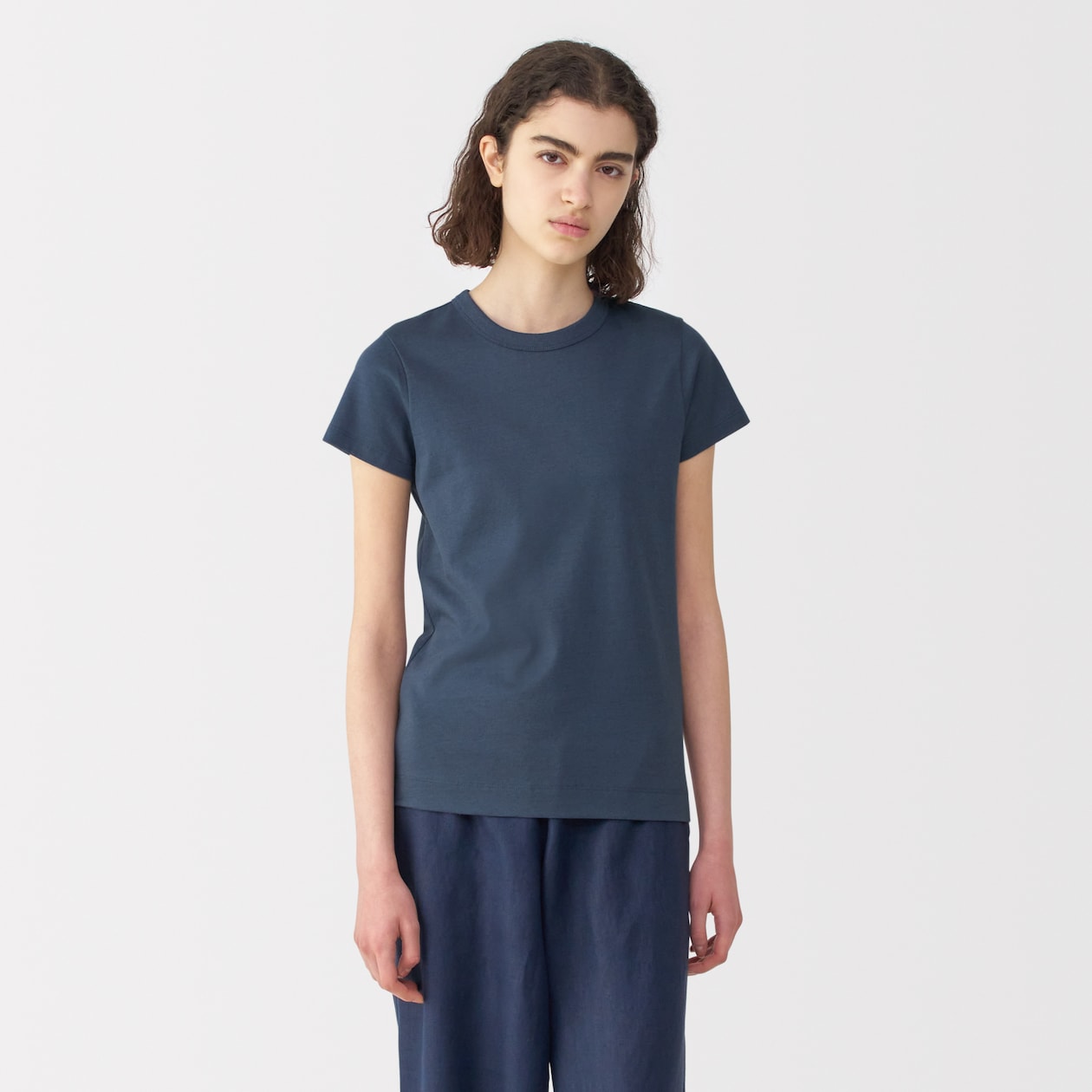 婦人　リネン混半袖Ｔシャツ