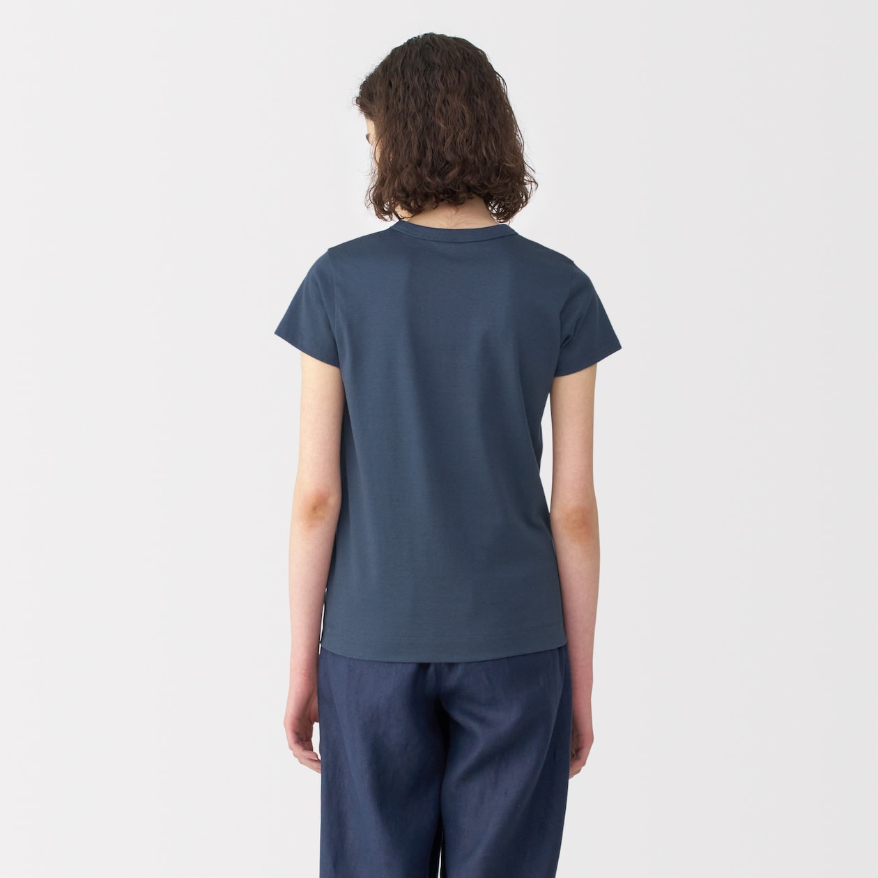 婦人　リネン混半袖Ｔシャツ