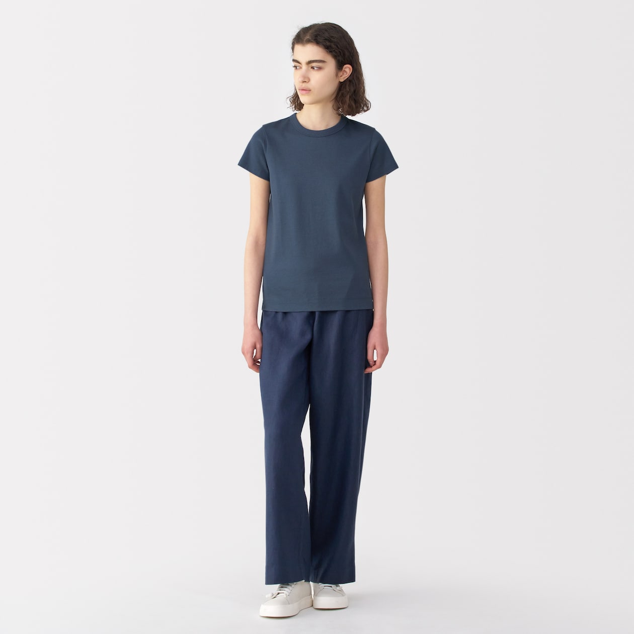 婦人　リネン混半袖Ｔシャツ
