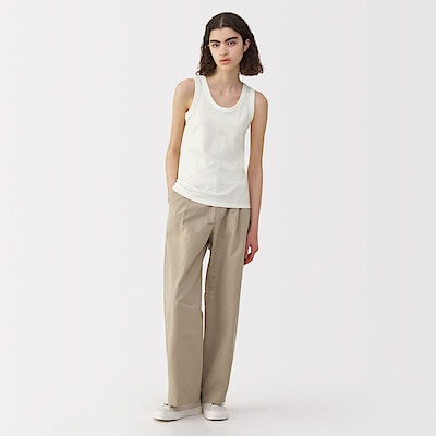 婦人　リネン混タンクトップ