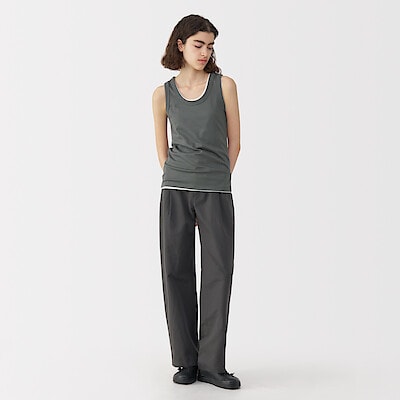 婦人　リネン混タンクトップ