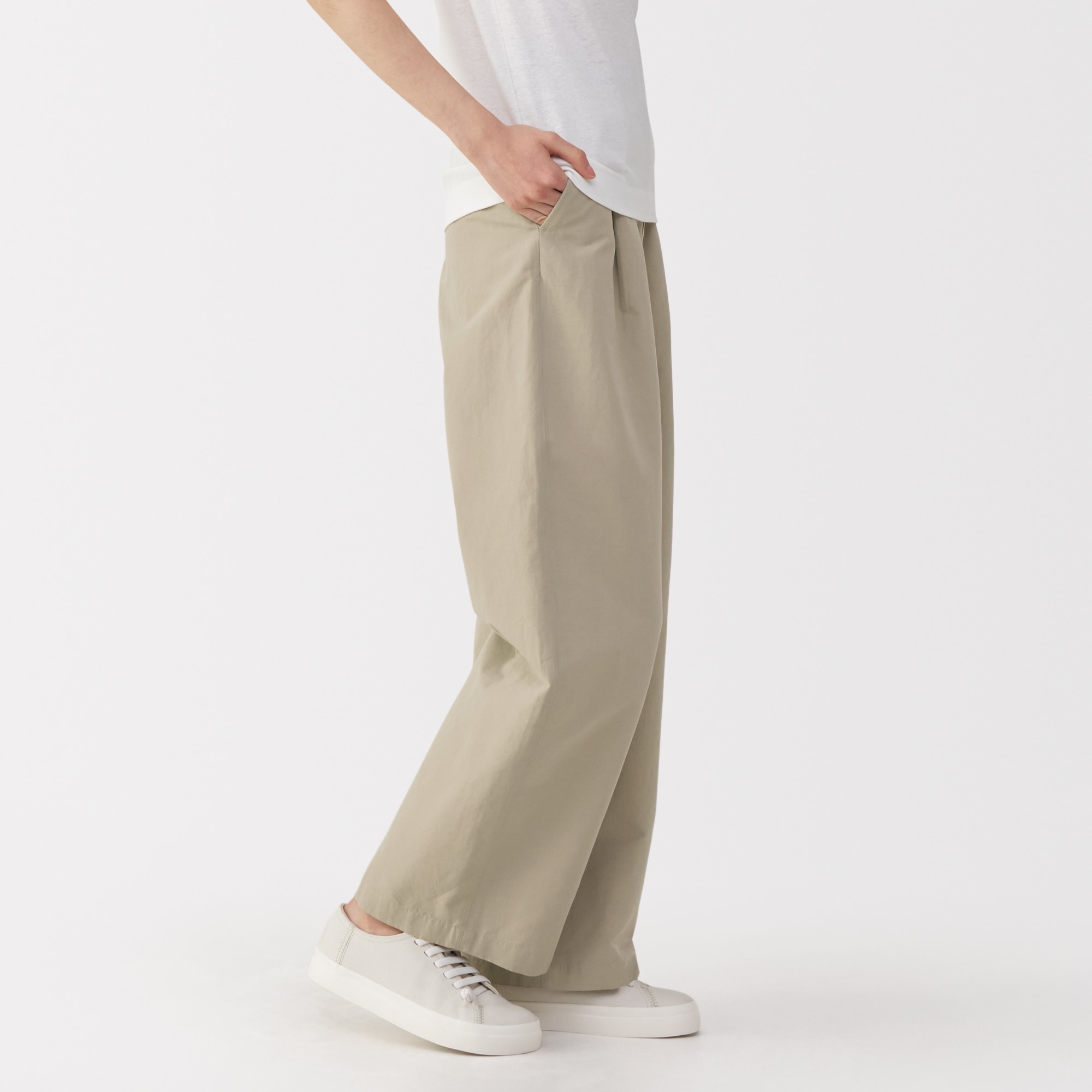 激安ブランド 婦人 無印良品 | 綿混タックワイドパンツ パンツ