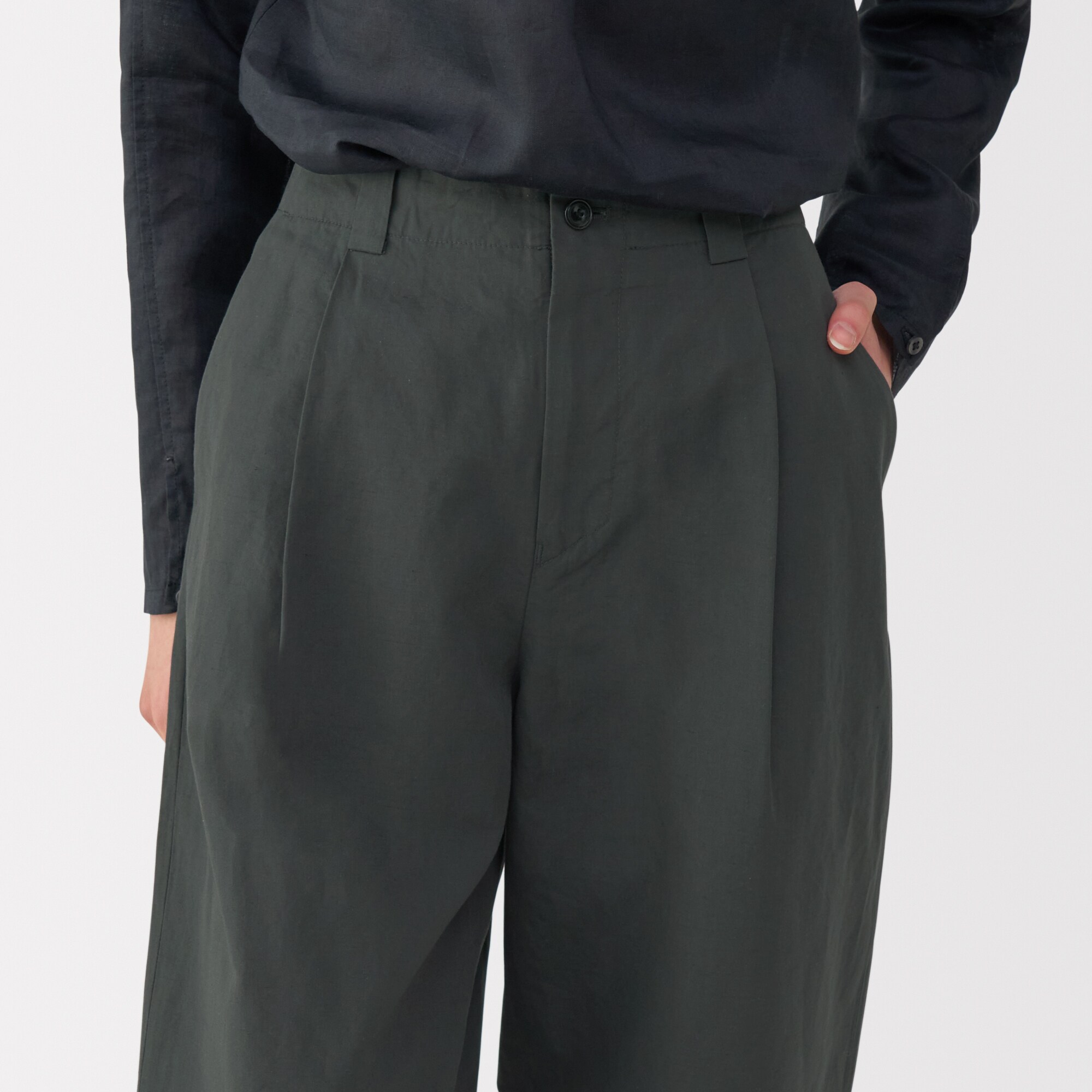 婦人 綿混タックワイドパンツ | 無印良品