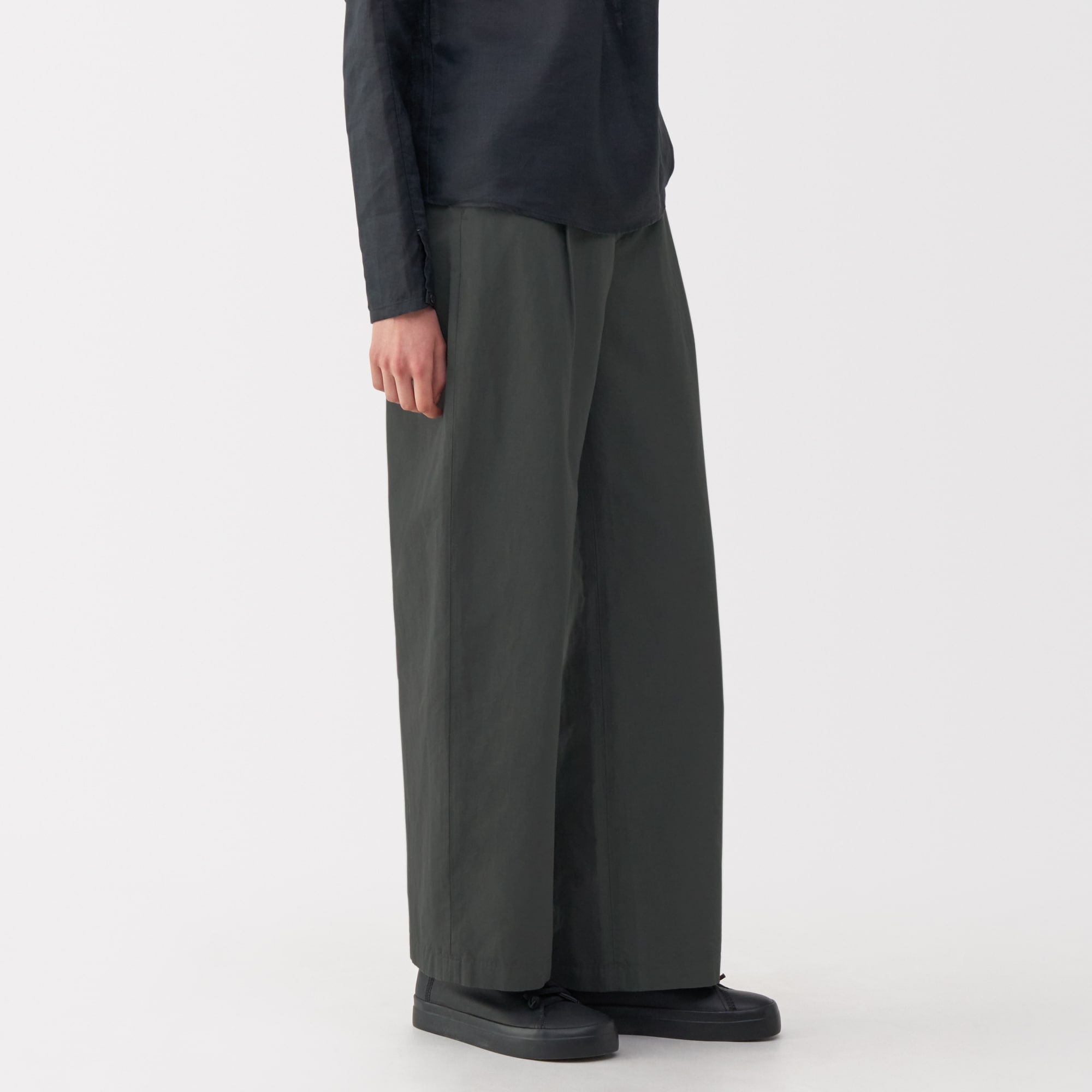 ＊新品・タグ付き＊MUJI Labo 綿混タックワイドパンツ 64 婦人 綿混タックワイドパンツ | 無印良品