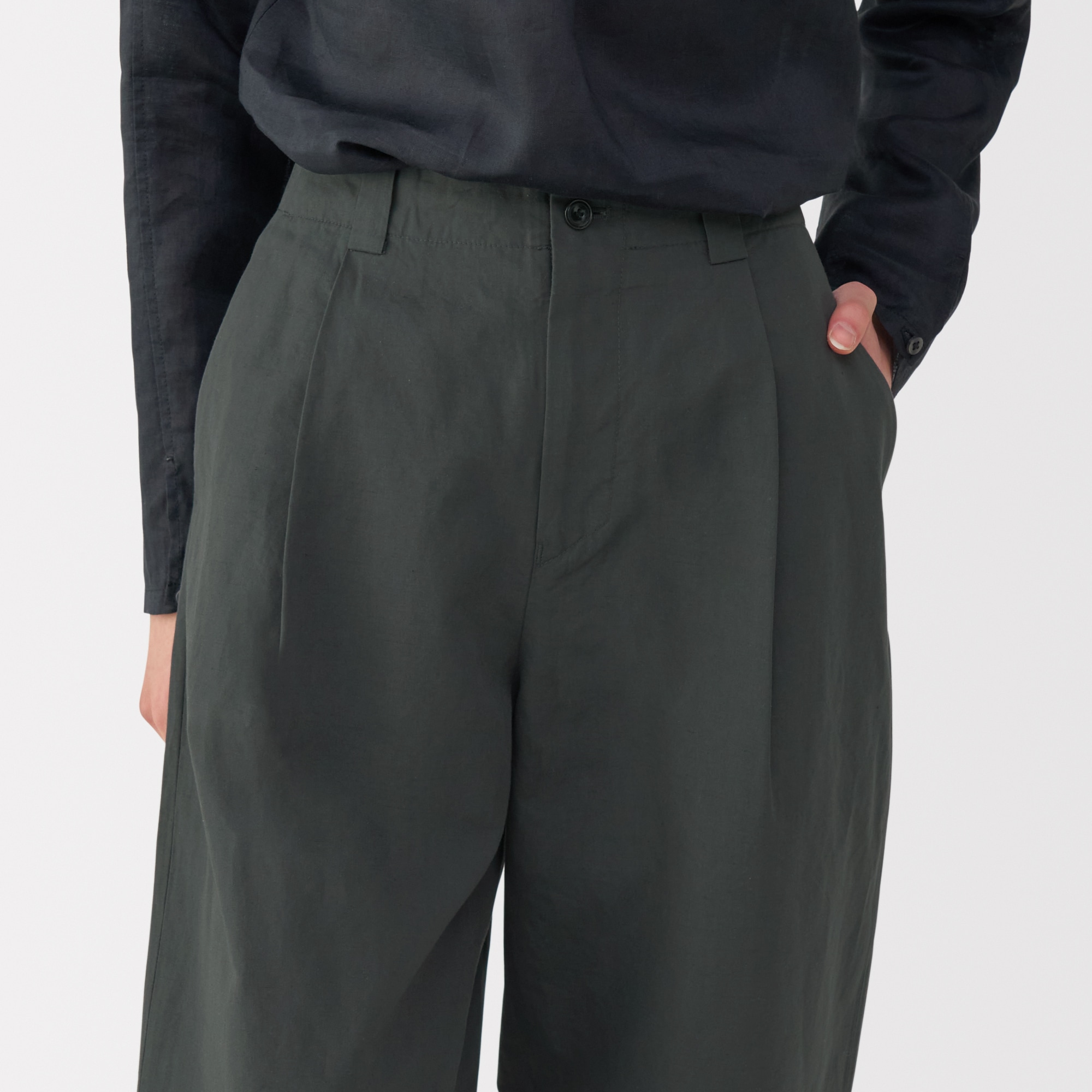 婦人 綿混タックワイドパンツ | 無印良品