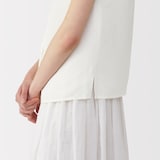 婦人　リネンシルクノースリーブシャツ