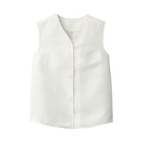 婦人　リネンシルクノースリーブシャツ