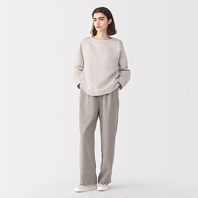 婦人　リネンシルク長袖ブラウス