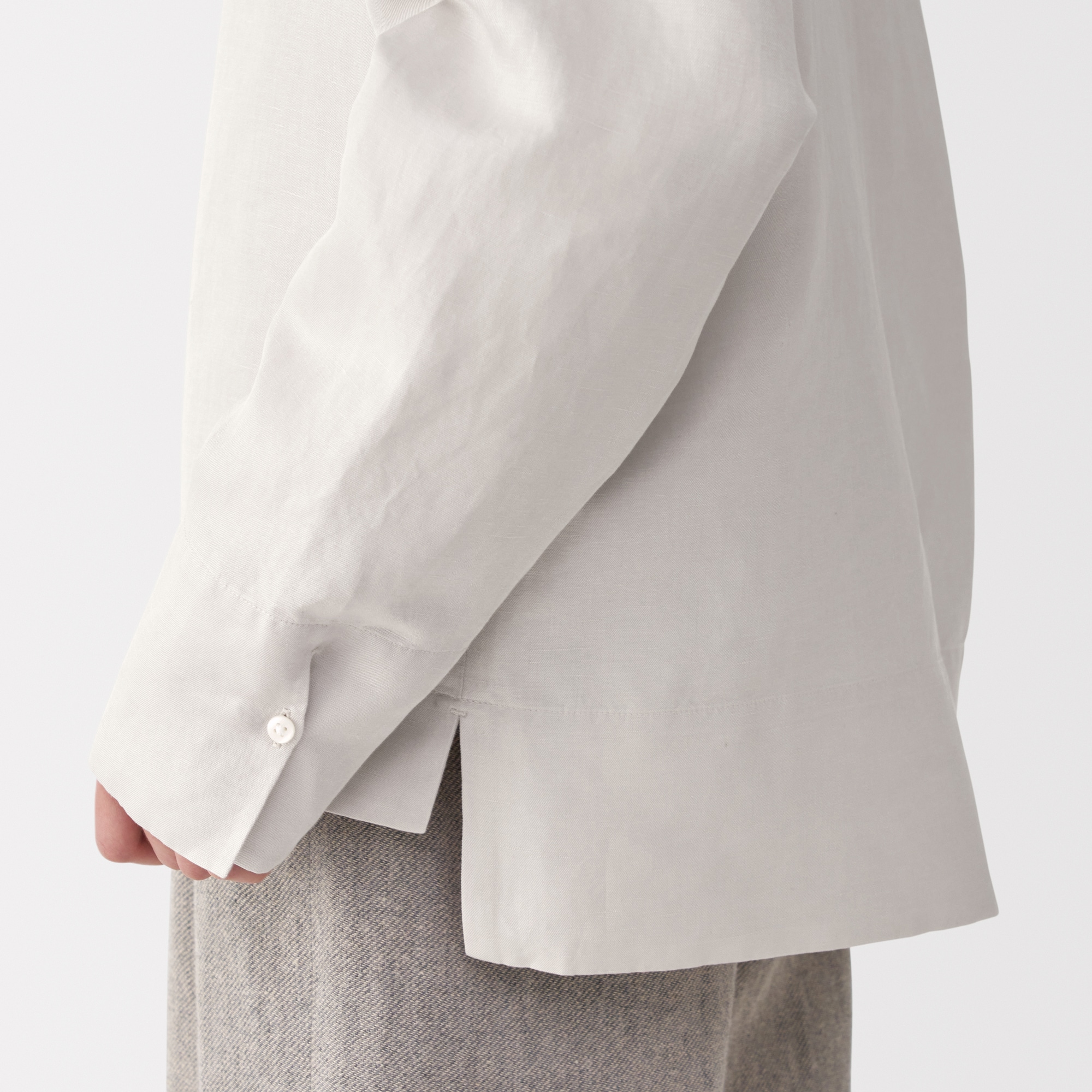 婦人　リネンシルク長袖ブラウス