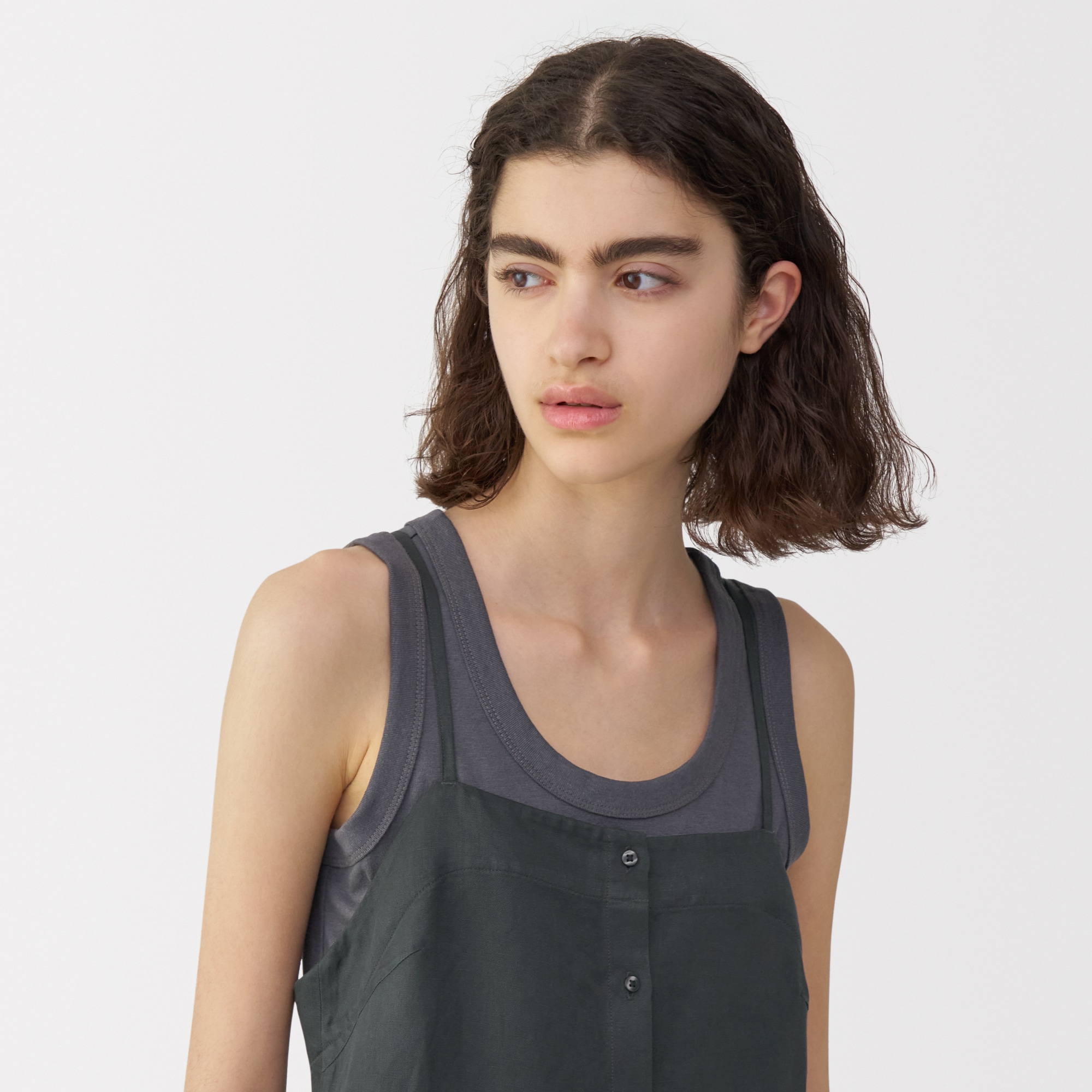 婦人　リネンシルクワンピース