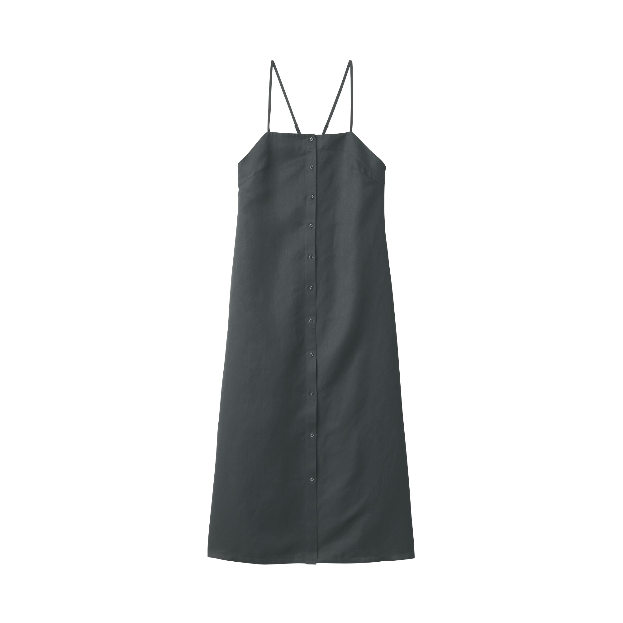 【新品•未使用】MUJI Labo リネンシルクワンピース　墨黒　Ｍサイズ 婦人 リネンシルクワンピース | 無印良品