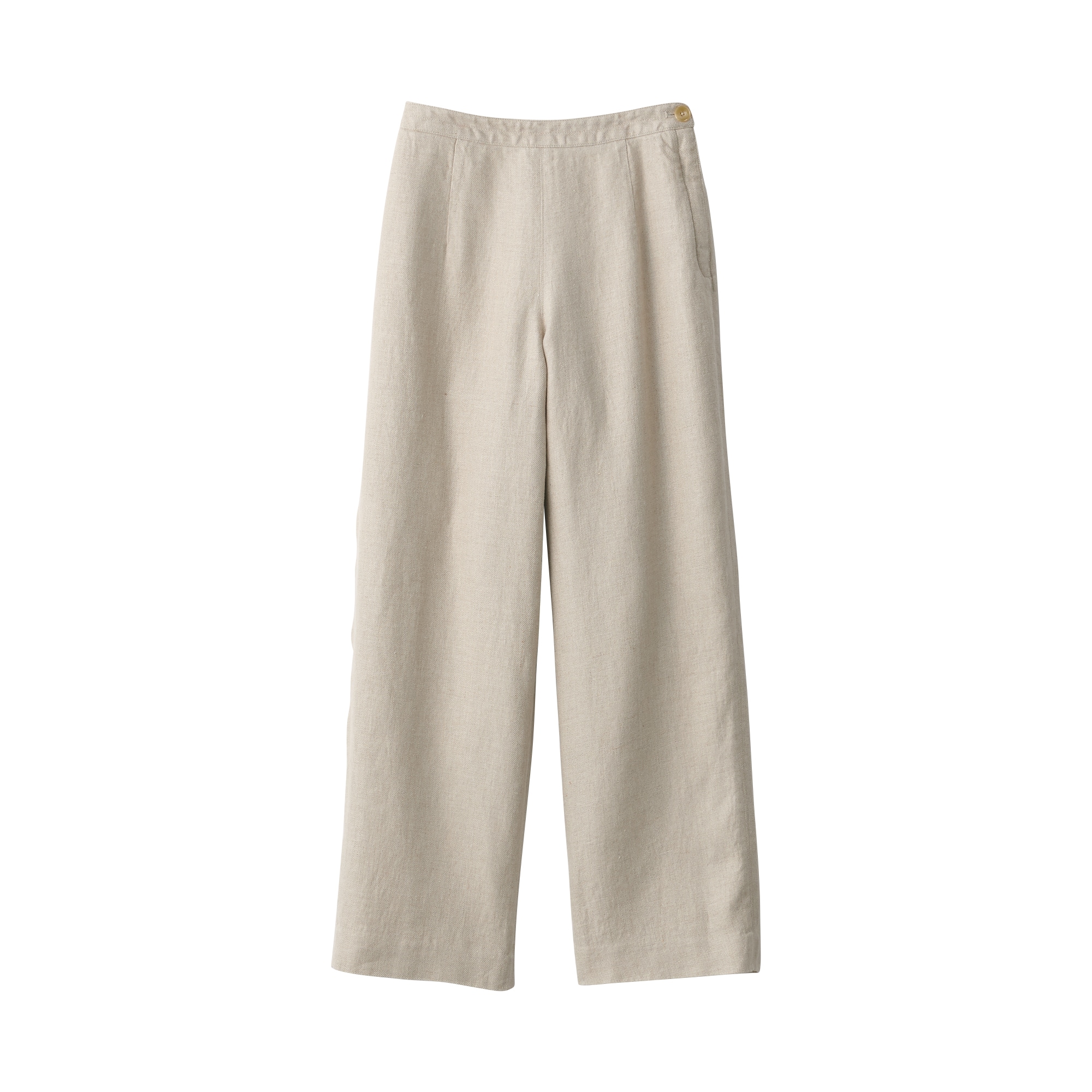 ☆新品☆MUJI LABO 2025 リネン太番手ワイドパンツ W70 生成り