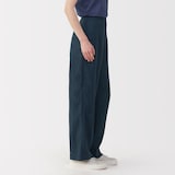 婦人　リネン太番手ワイドパンツ