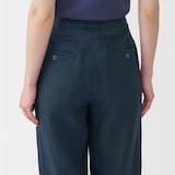 婦人　リネン太番手ワイドパンツ