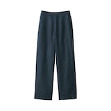 婦人　リネン太番手ワイドパンツ