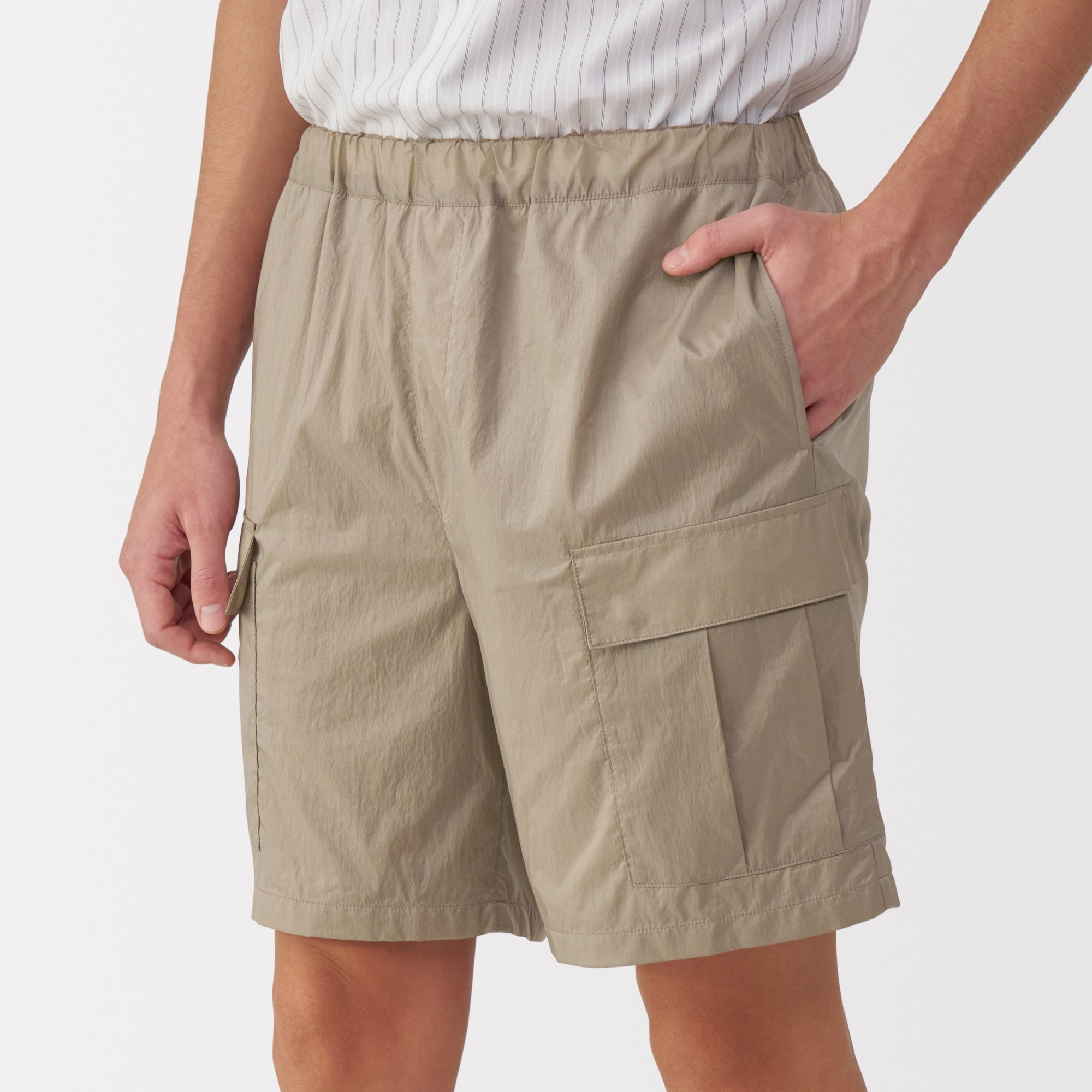 紳士　撥水ナイロンカーゴショートパンツ