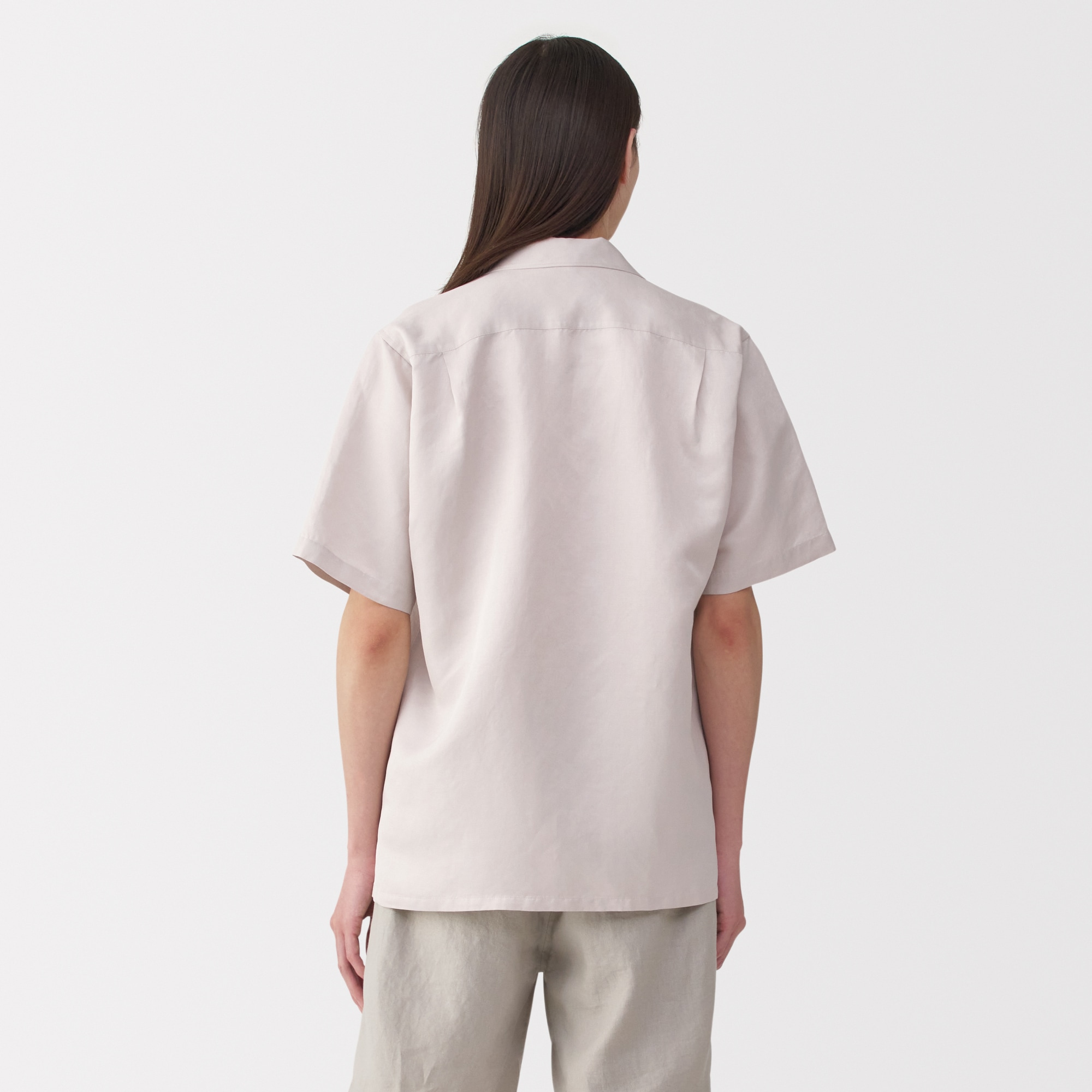 MUJI Labo 無印良品　紳士　リネンシルク開襟半袖シャツ 紳士 リネンシルク開襟半袖シャツ | 無印良品