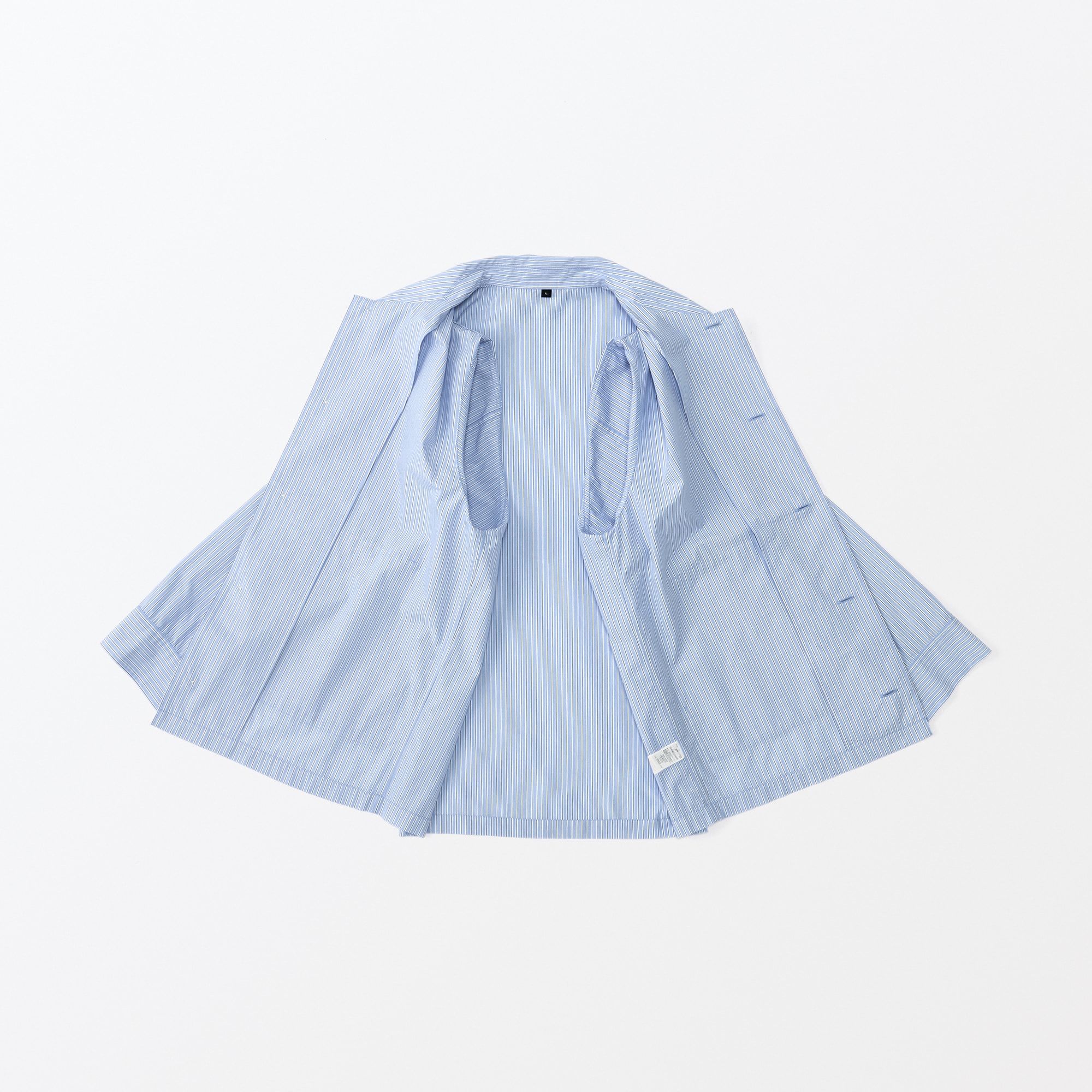 MUJI Labo コットンシャツジャケット　スカイブルー　ストライプ　M 紳士 コットンシャツジャケット | 無印良品