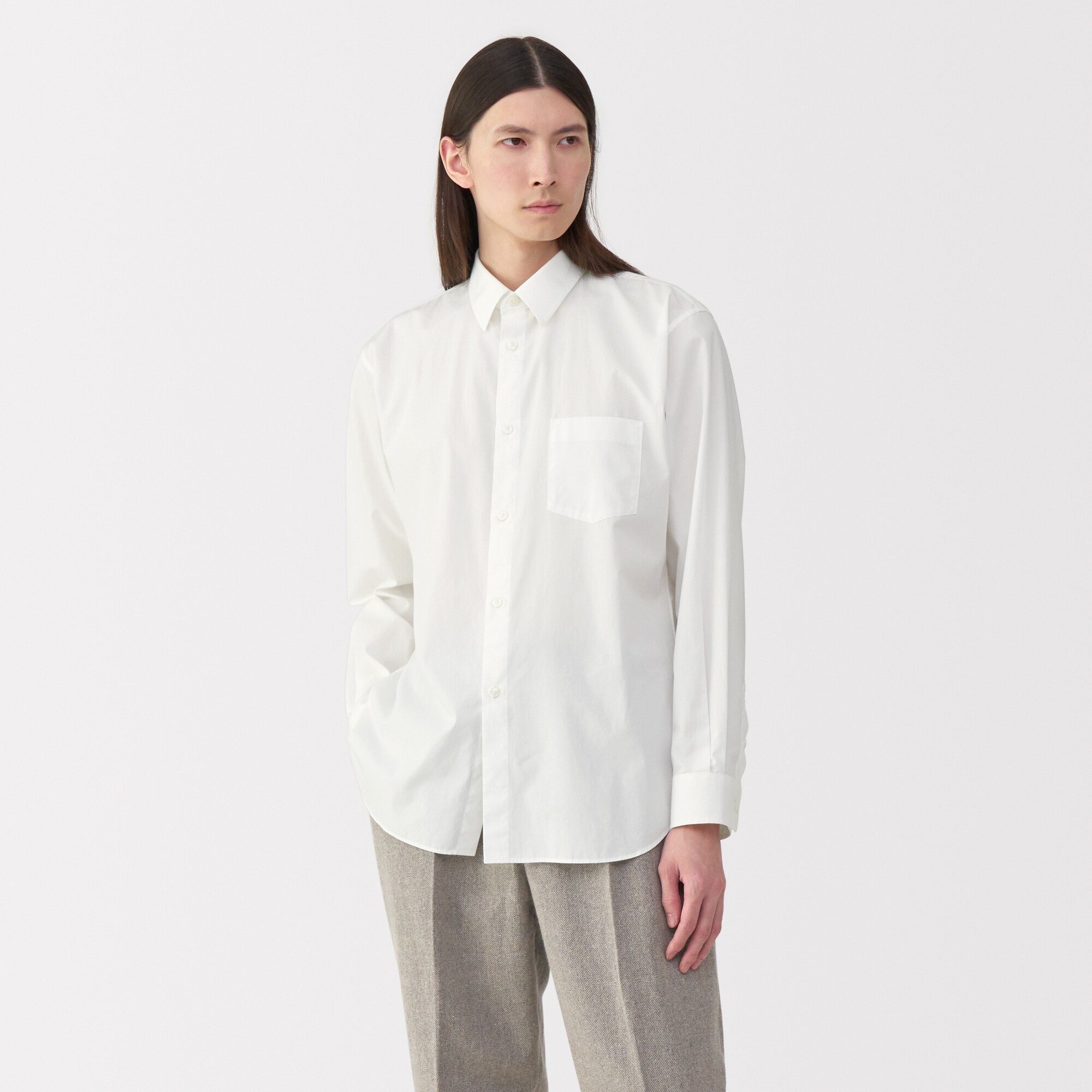 紳士　ポプリンレギュラーカラーシャツ