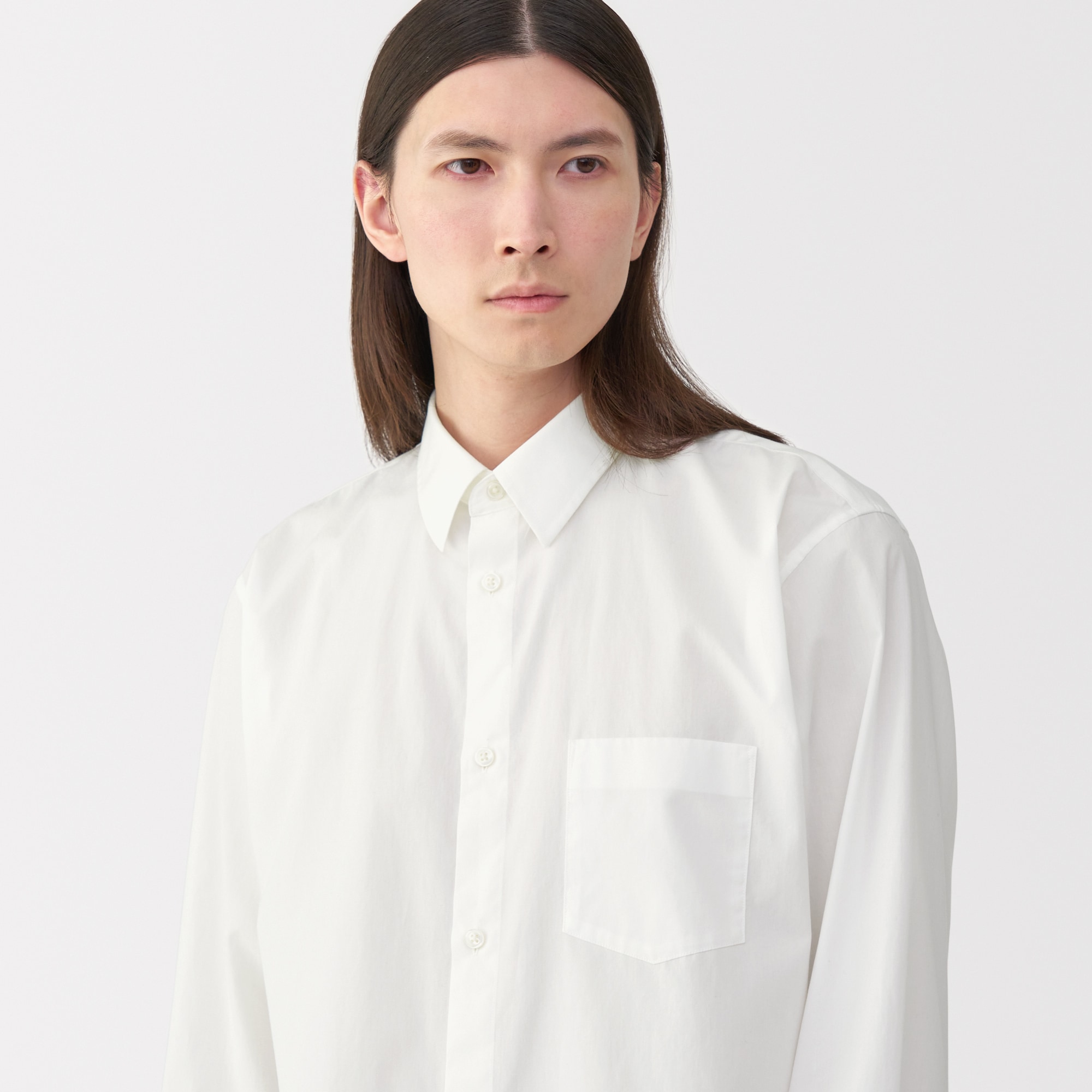 紳士　ポプリンレギュラーカラーシャツ