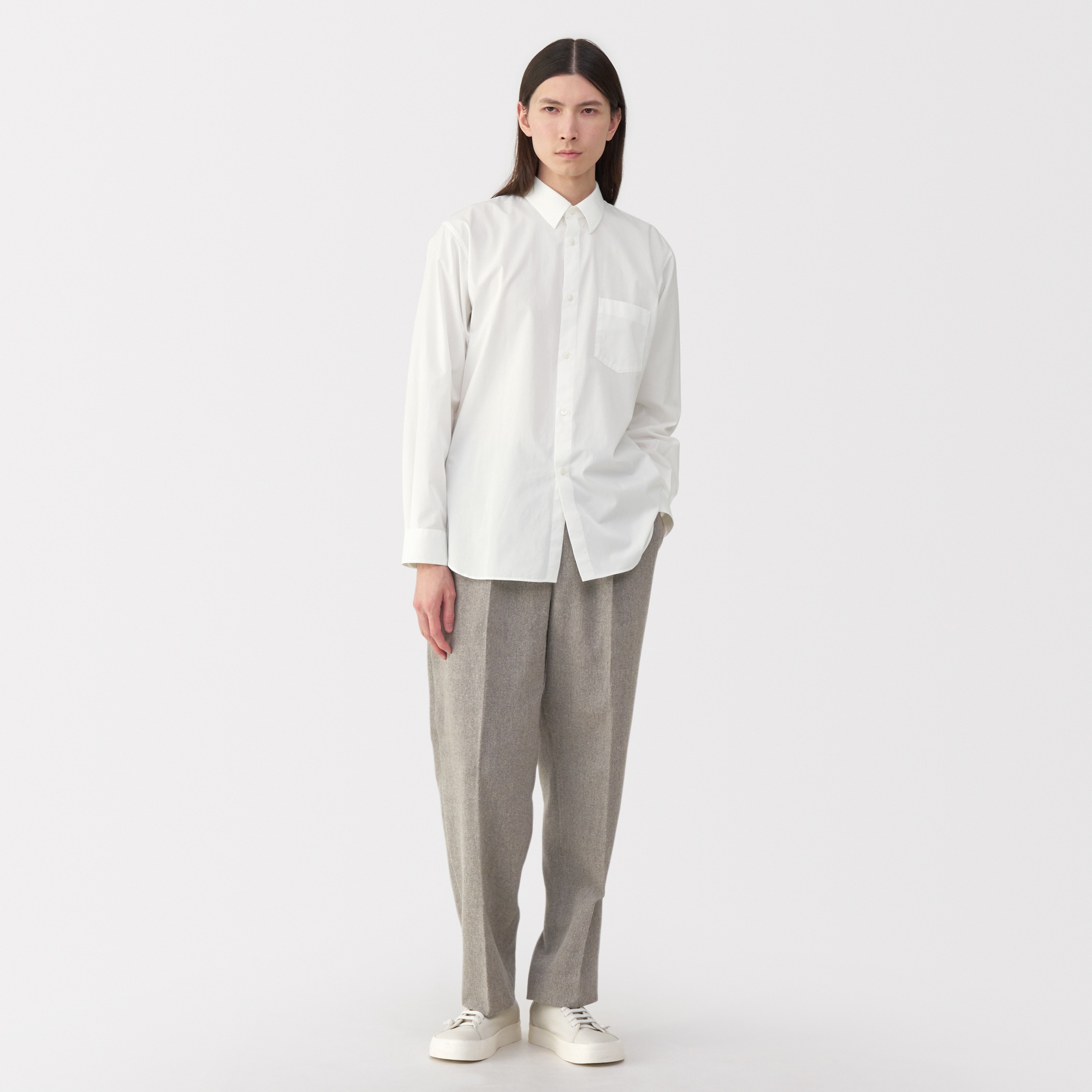 紳士　ポプリンレギュラーカラーシャツ