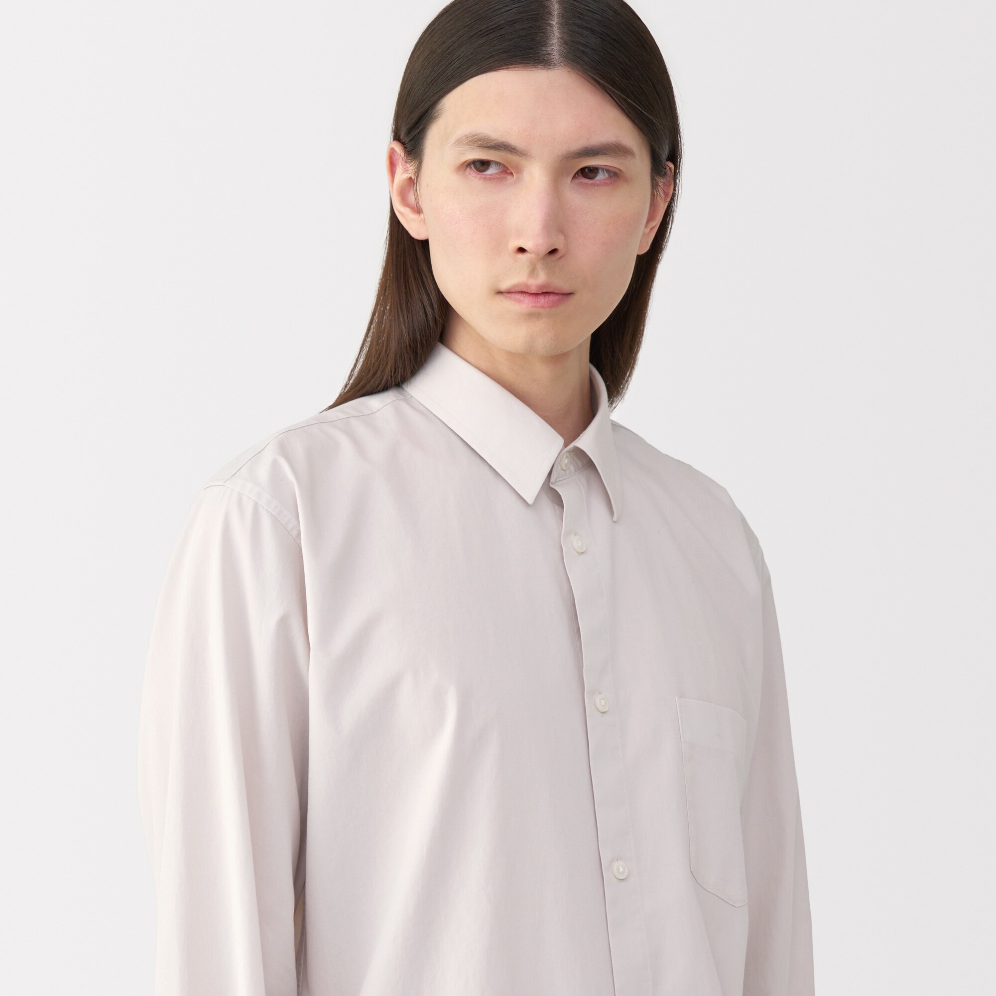 紳士　ポプリンレギュラーカラーシャツ