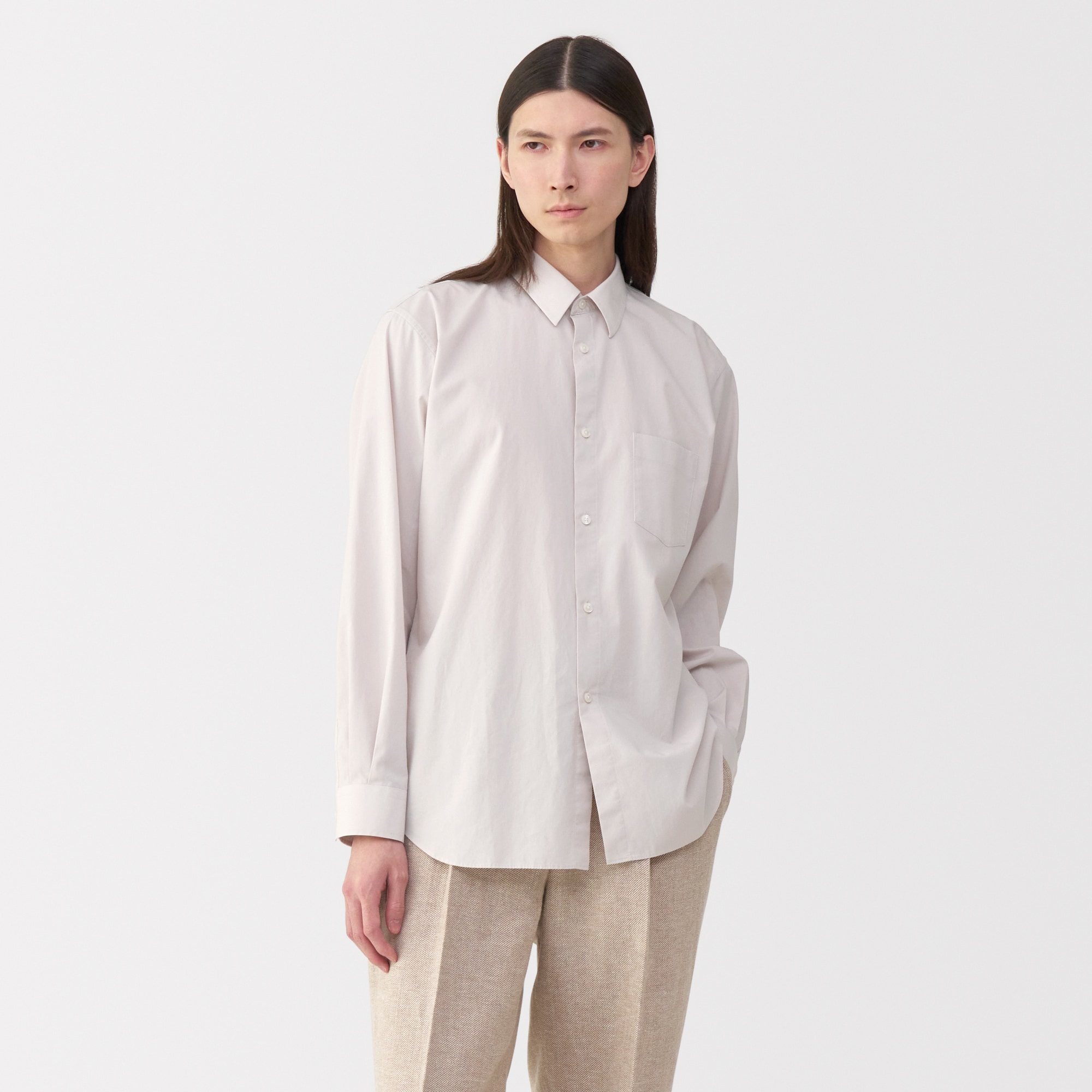 紳士　ポプリンレギュラーカラーシャツ