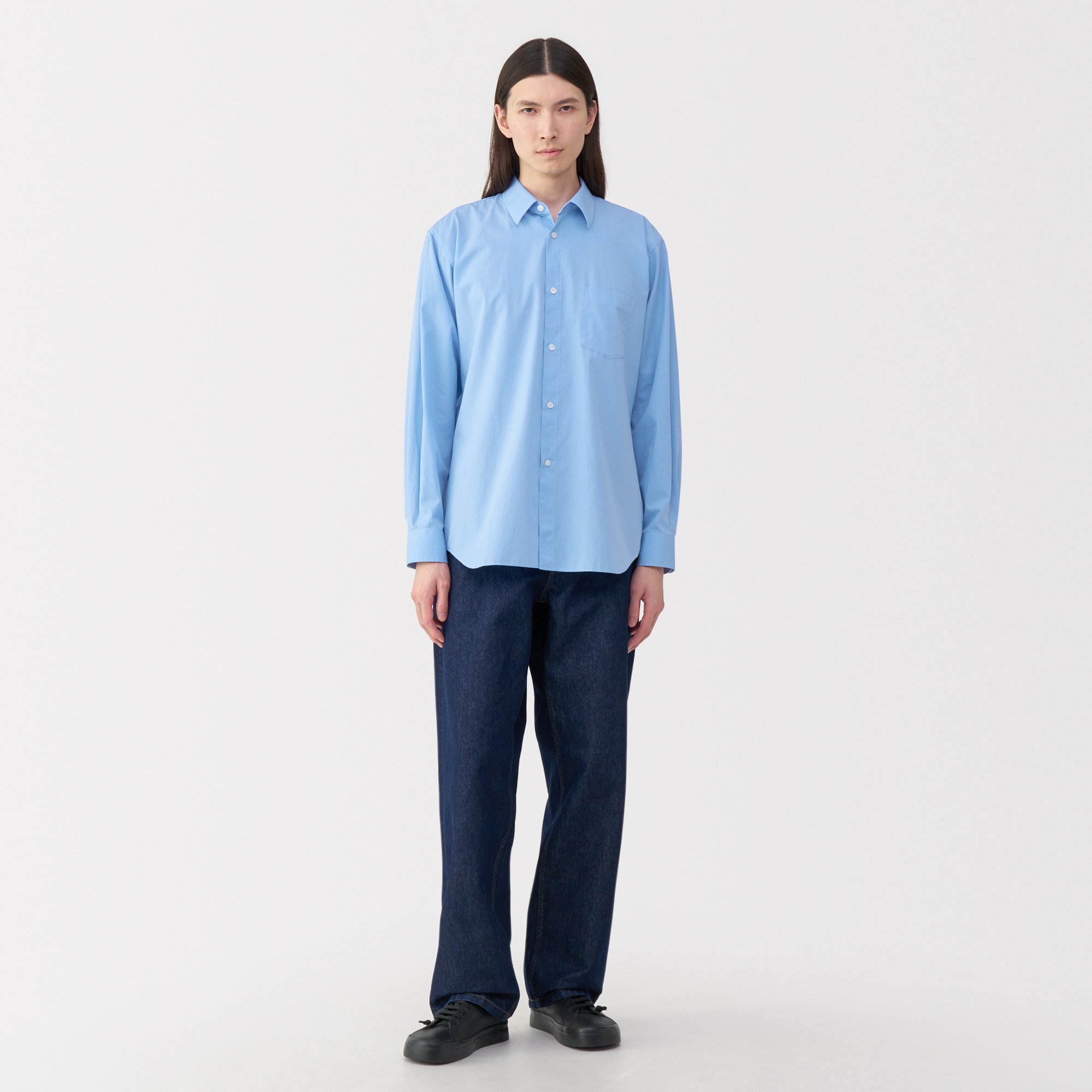 紳士　ポプリンレギュラーカラーシャツ